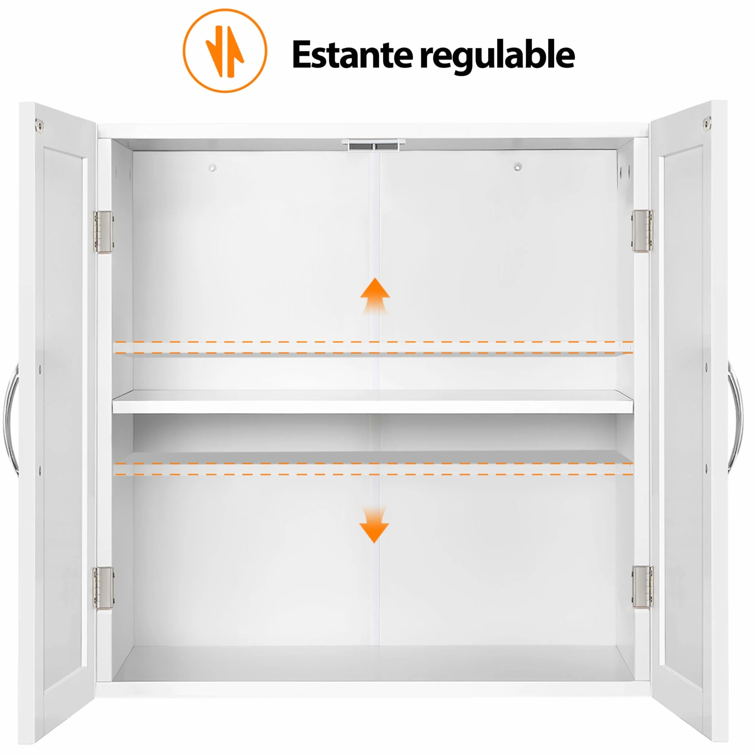 Yaheetech Armario de Baño Pared 59,5x31x59,5cm Mueble Baño Suspendido con Dos Puertas