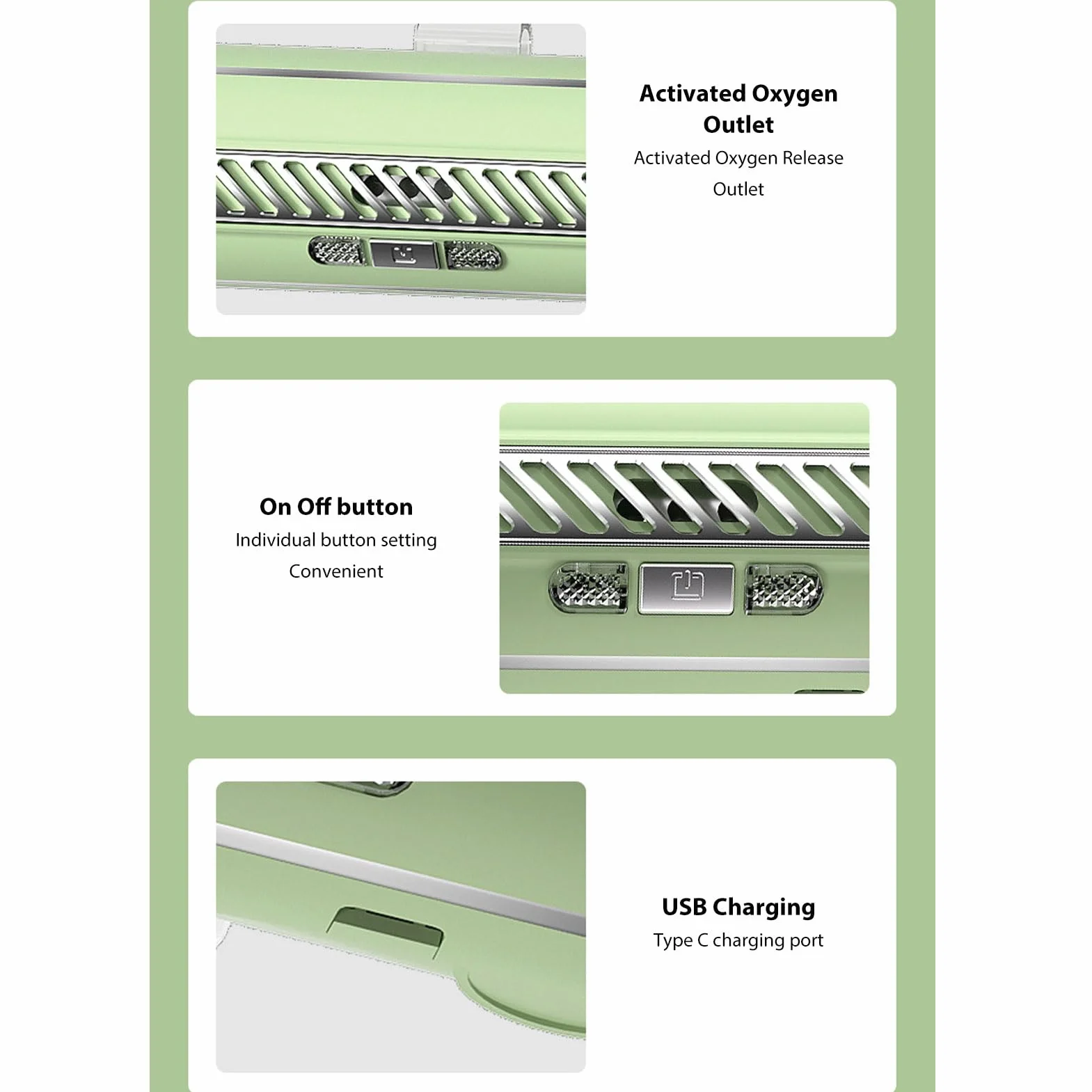Mini Desodorizador de Nevera USB, Desodorizador de Nevera Reutilizable Durante Años Eliminador de Olores Recargable y Reutilizable 1200 MAh USB Portátil Anticongelante Eléctrico