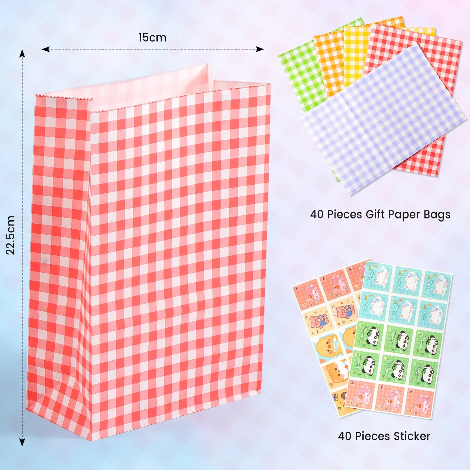 Blendura Bolsas Chuches Cumpleaños, 40 PCS Bolsas de Papel de Colores Bolsas Regalo Cumpleaños, Bolsas Regalo Infantil para Envolver Regalos, Bodas