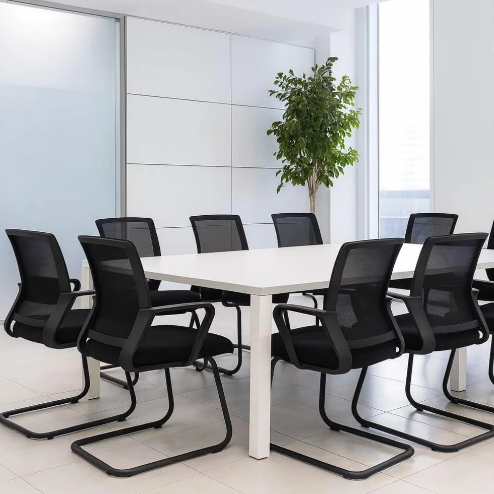 ZIK - Par de sillas para sala de espera, sillas con reposabrazos, cómodas y transpirables para acoger invitados y clientes, para salas de reuniones, sillas acolchadas sin ruedas, sillones para sala de