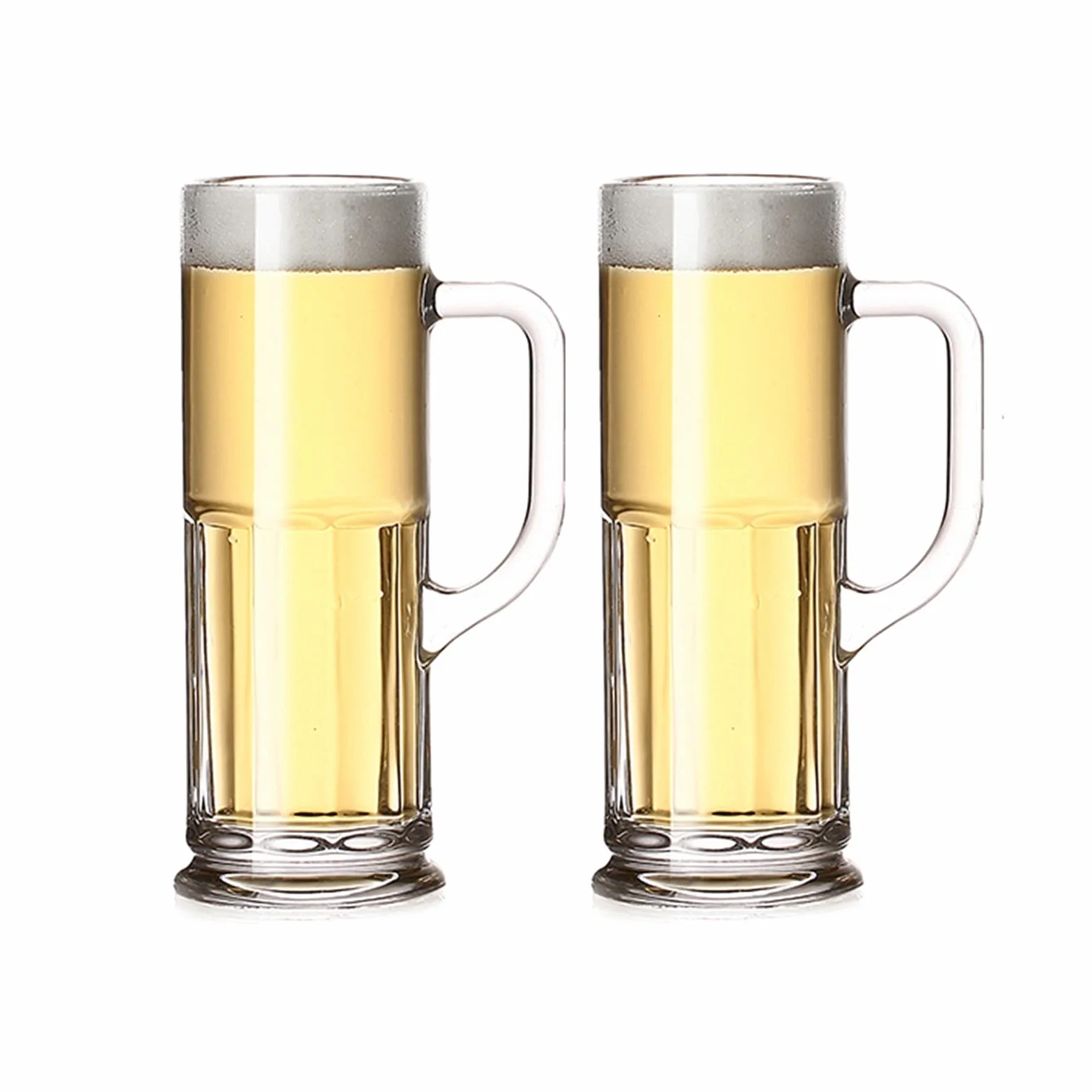 Vaso de cerveza， Jarras de cerveza con asas y fondos gruesos for cenas familiares, bares, fiestas y entretenimiento. Juego de 2 jarras de cerveza de 21 oz.