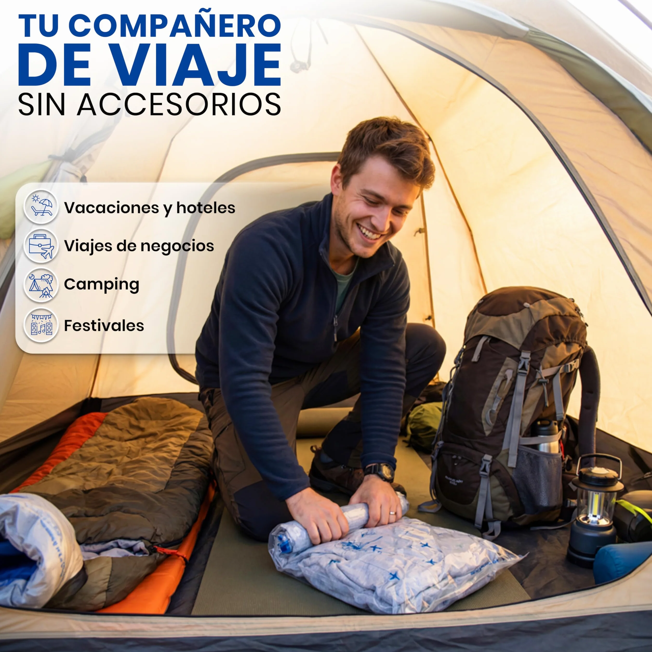Bolsas de Compresión para Viajar myHodo, 10 Piezas (5x 60x40cm 5x 50x35cm), Almacenamiento al Vacío