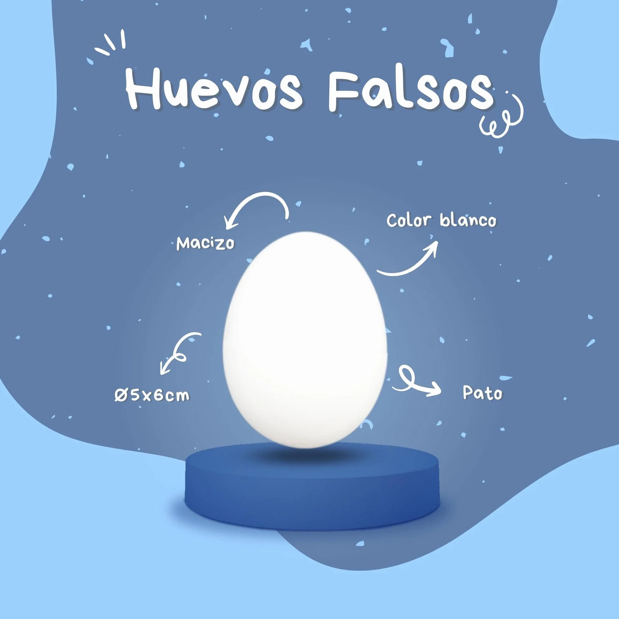 Pack Huevos de Pato Falsos Macizos Color Blanco (12) FINCA CASAREJO