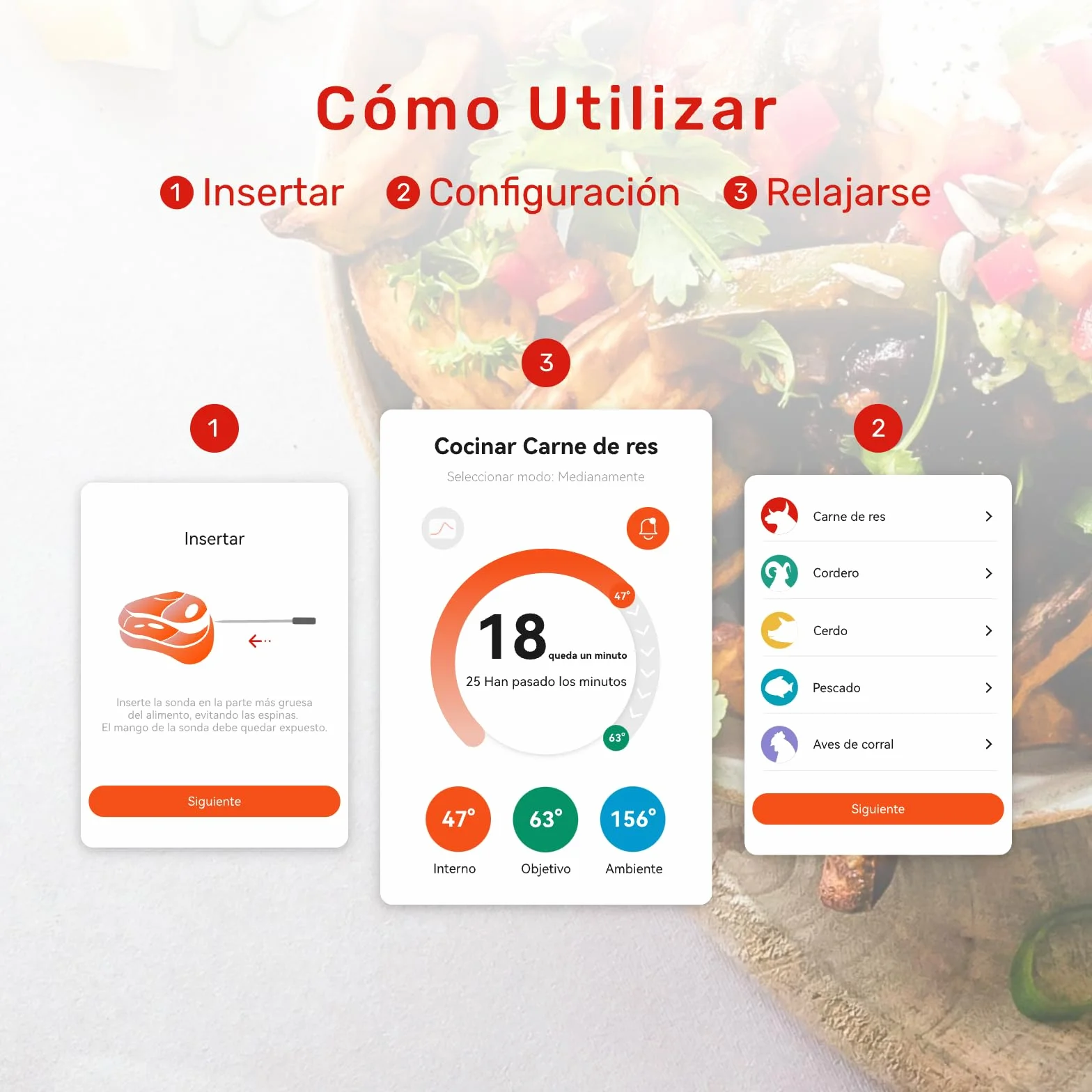 S Pro - Termómetro inalámbrico para carne con Bluetooth, 6 sensores de temperatura funcionan al mismo tiempo, precisión ± 0,1 °C, control de aplicaciones con temporizador y alarma, IP69