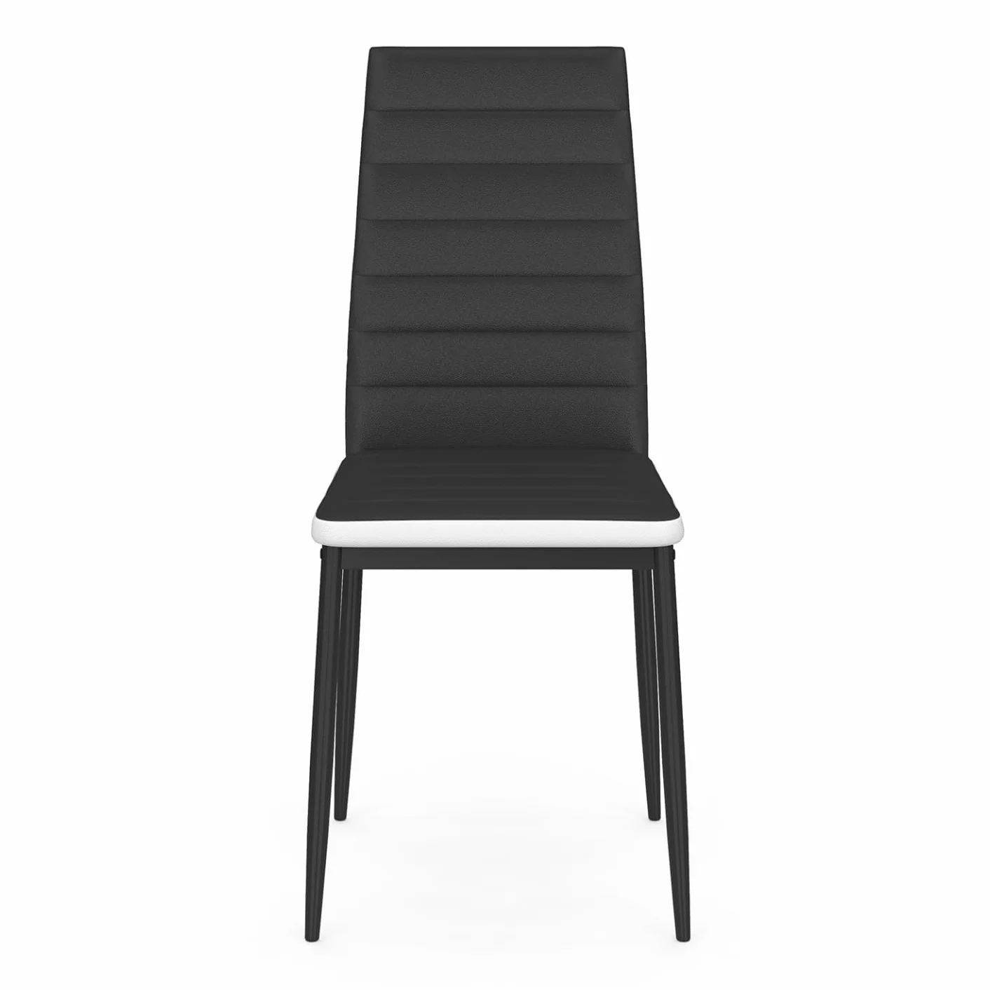 Juego de 6 sillas Romane negras diadema blanco para comedor