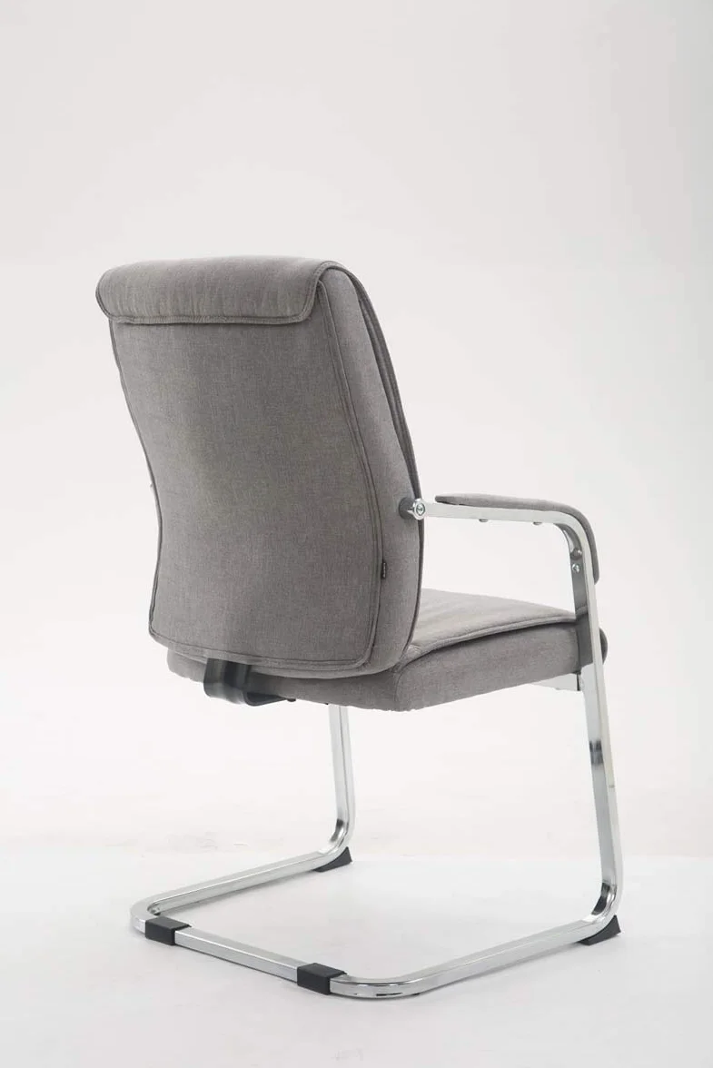 CLP Silla De Conferencia Anubis En Tela I Silla De Reunion En Estilo Cantiléver I Silla De Oficina Sin Ruedas & con Base De Metal, Color:Gris