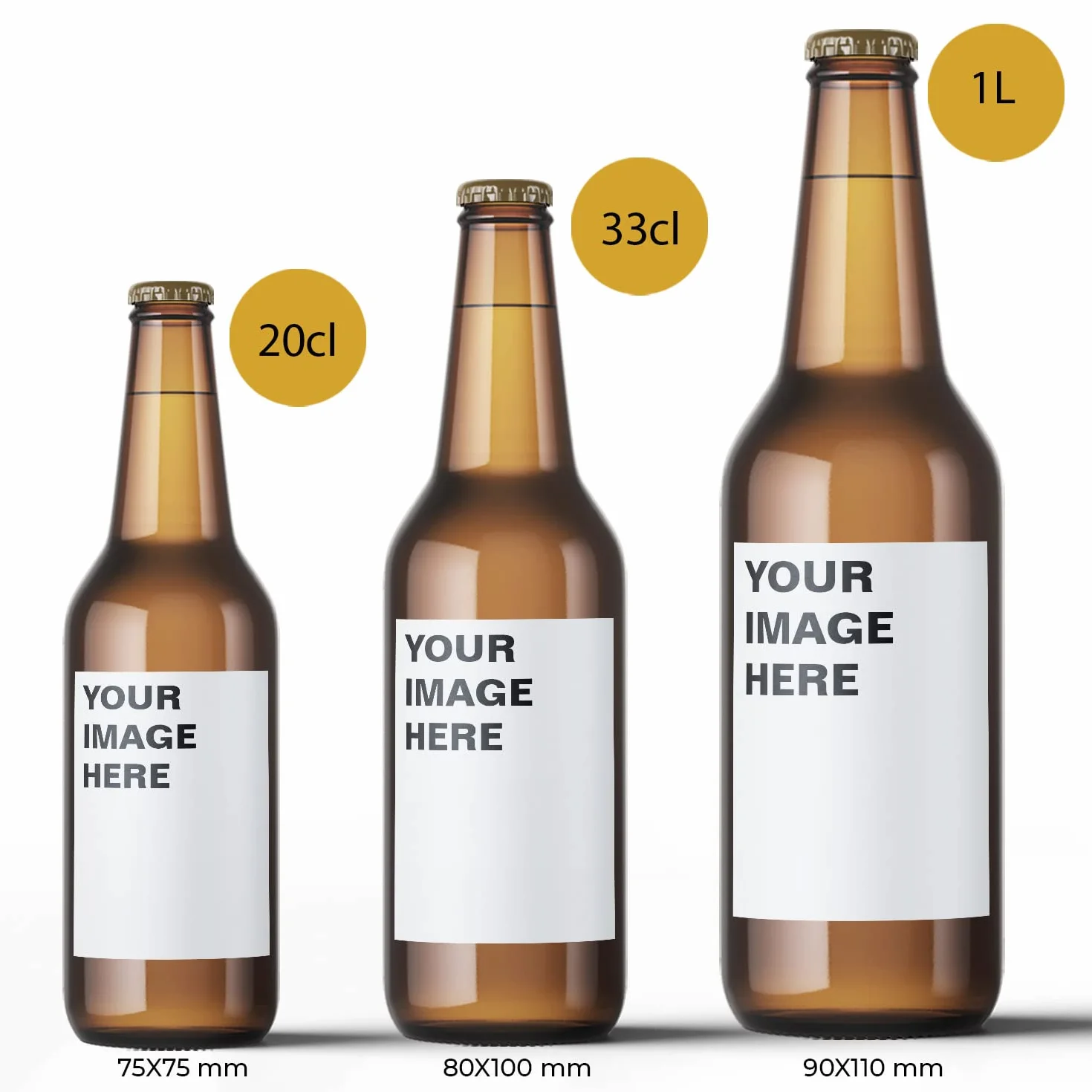 Etiquetas personalizadas para cerveza, Pack 6 adhesivos vinilo resistentes al agua