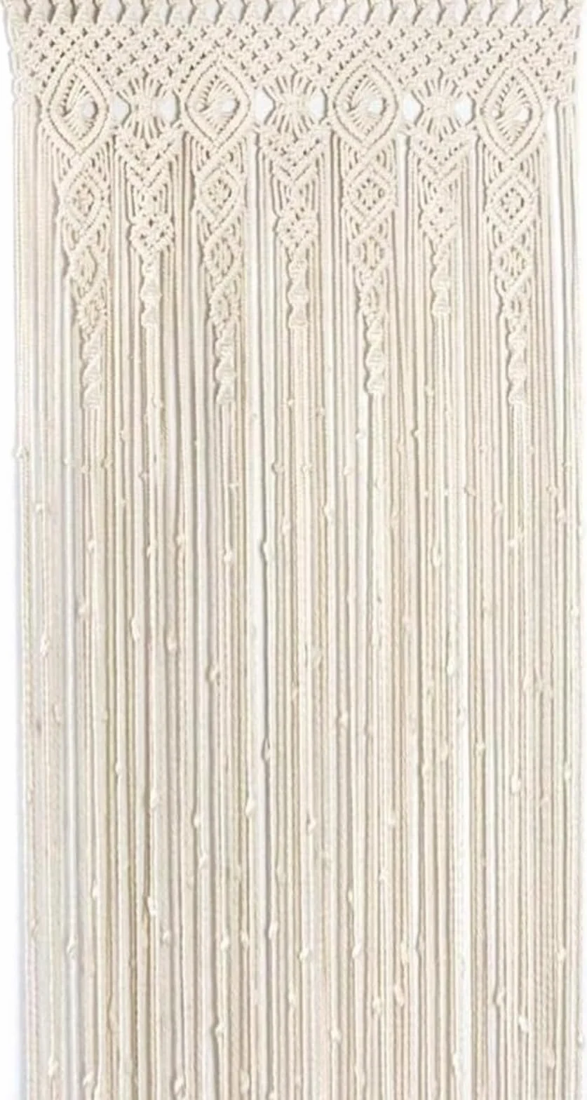 Cortina de macramé para Colgar en la Pared, Tapiz Boho para Puerta, Ventana, Divisor de Armario, Decoración de la Boda