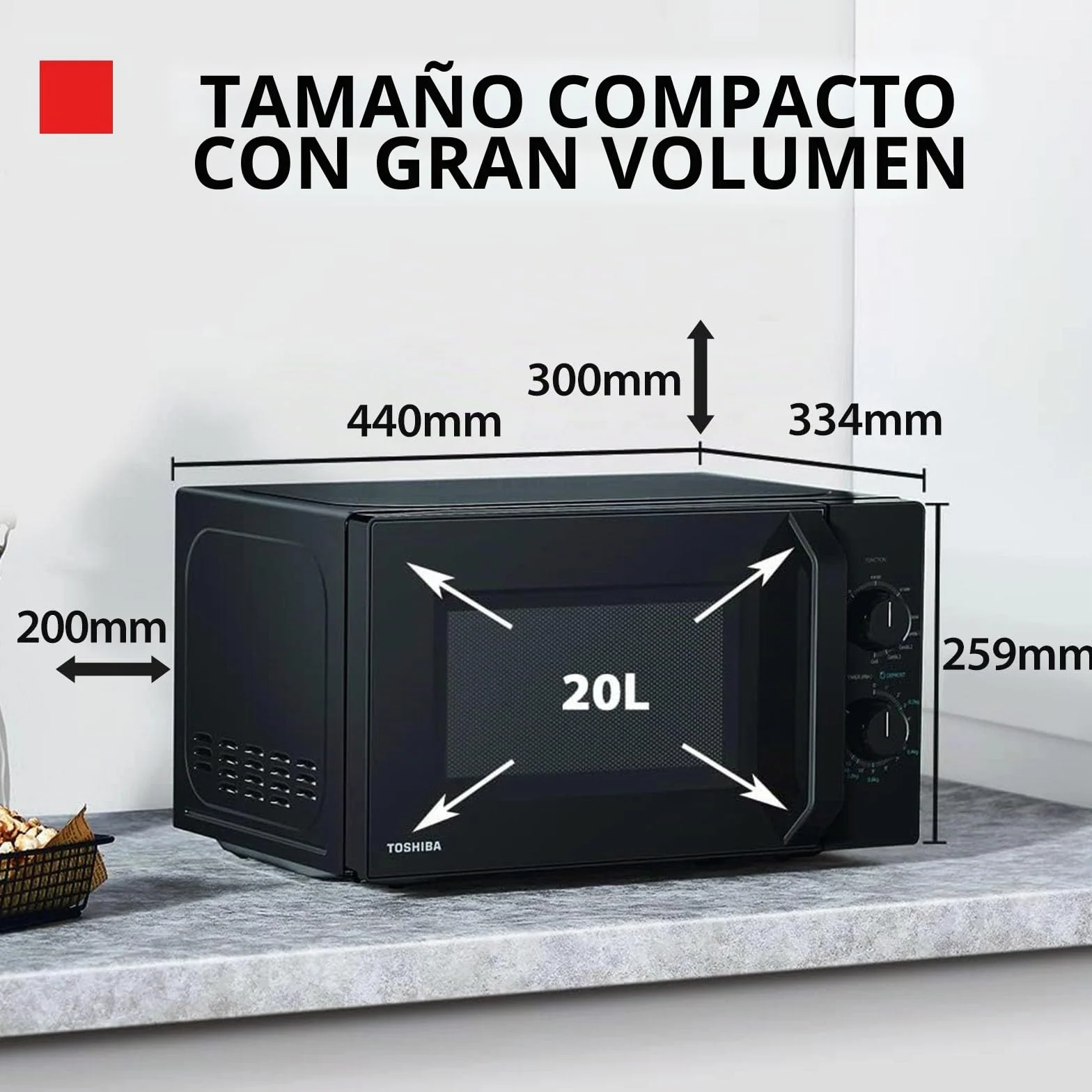 Toshiba MW2-MG20PF(BK)/GE - Horno microondas con función crujiente grill y cocina combinada, 5 niveles de potencia, 1000 W de potencia, color negro