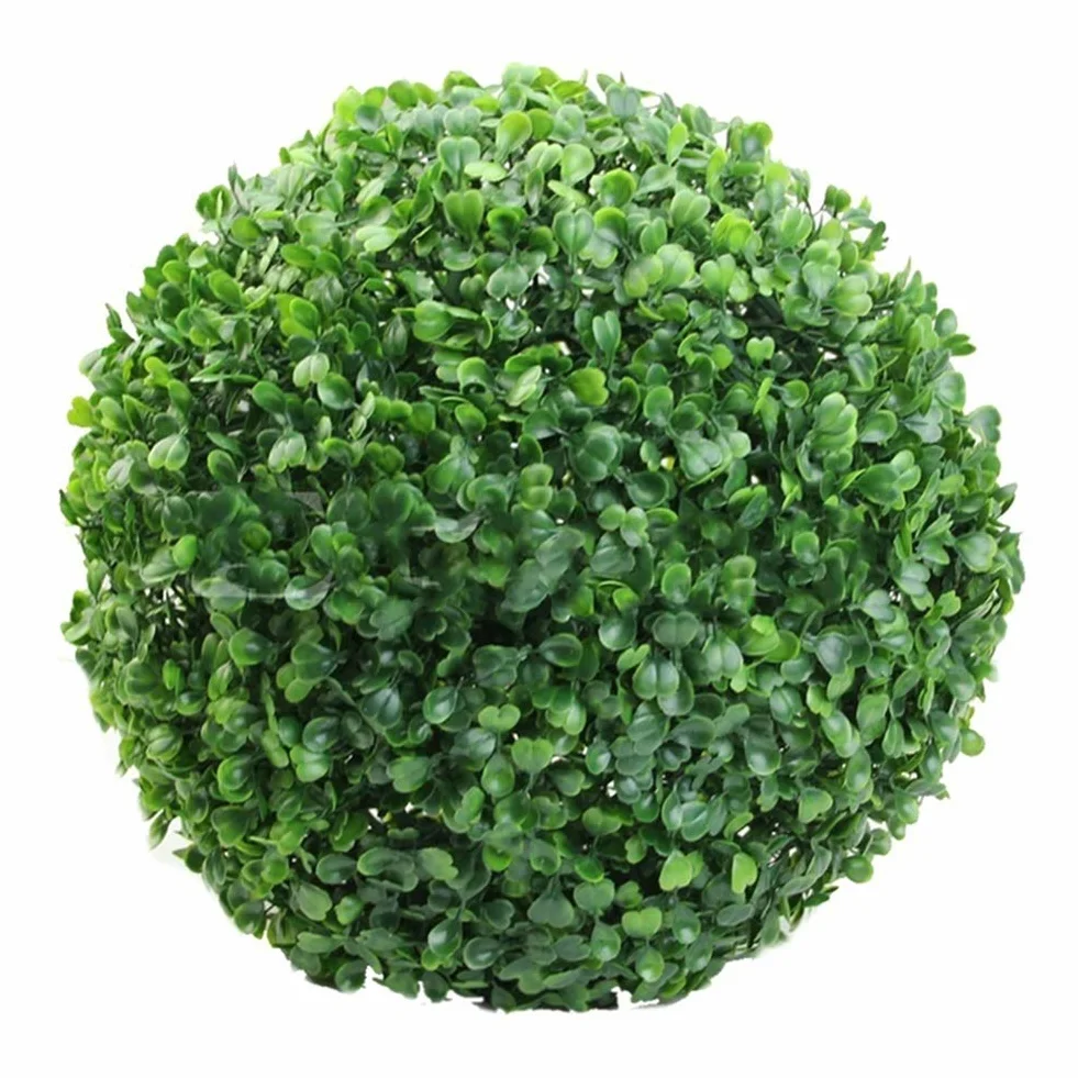 Bola de boj artificial, resistente a los rayos UV, forma esférica, planta decorativa, planta artificial para el hogar y el jardín, para bodas, color verde (15 cm)