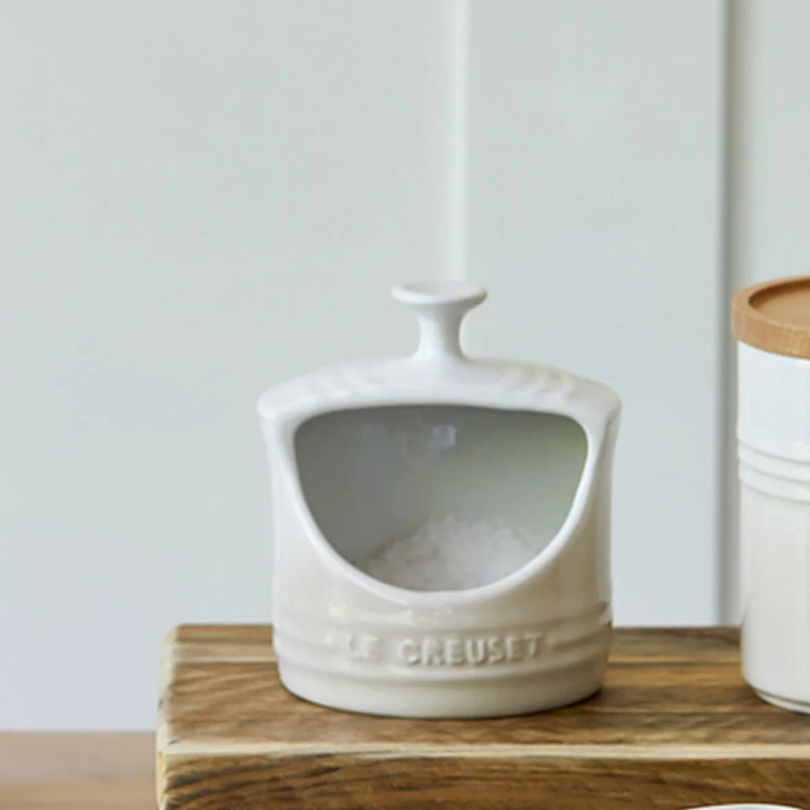 LE CREUSET Salero de cerámica de gres, Beige Merengue