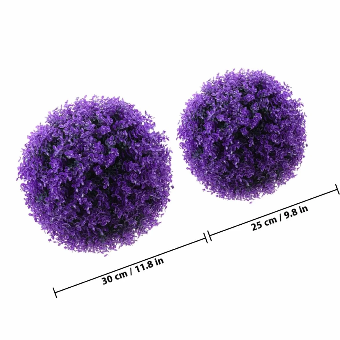 Hemobllo Mantenimiento de Bolas Topiarias 2 Piezas de Eucalipto Artificial Colgantes de Plástico Púrpura para Decoración de Fiestas y Uso en Exteriores