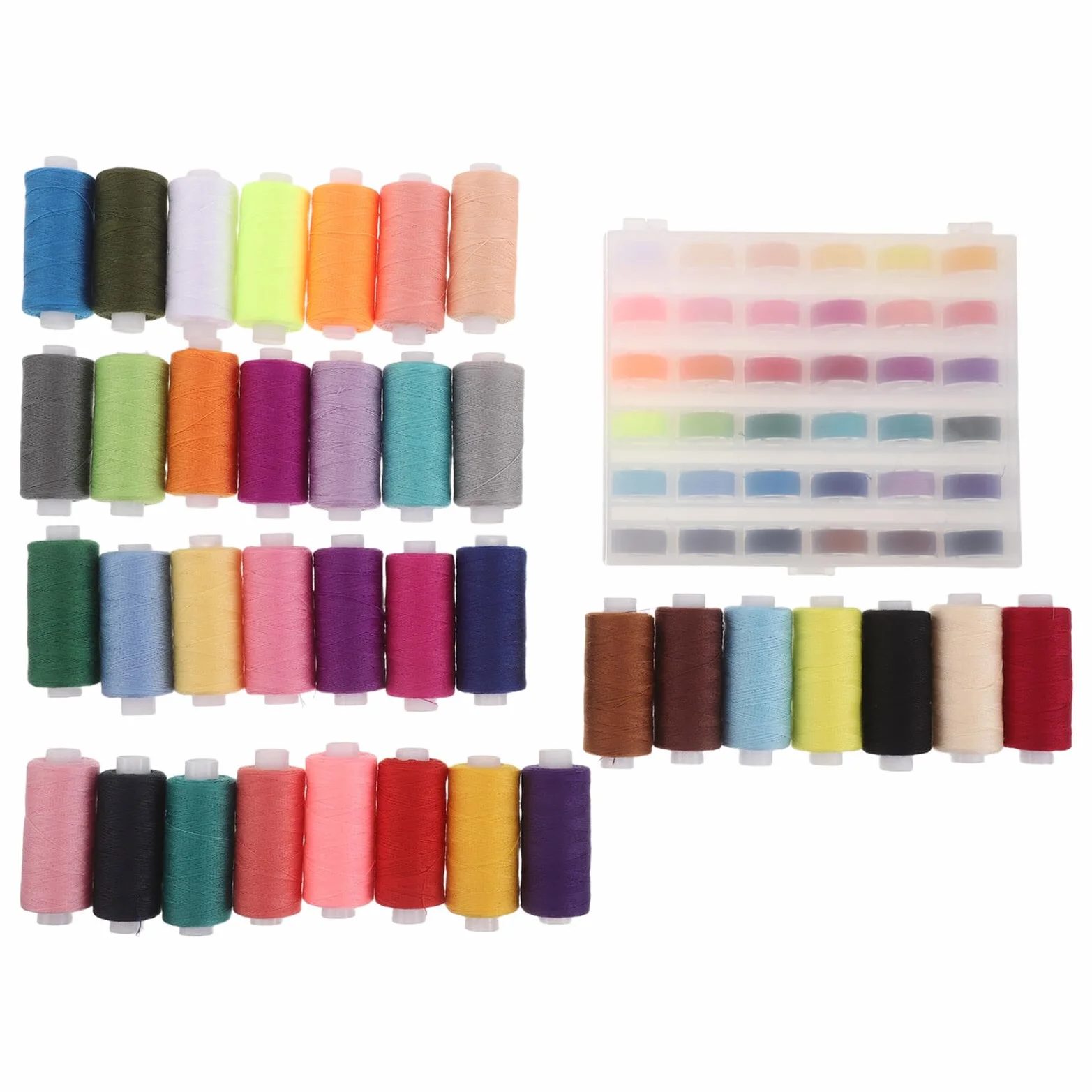 Kit de Hilo para Coser 36 Colores Surtidos Bobinas de Poliéster de 400 Yardas Juego de Hilos para Máquina y Costura a Mano Resistente para Manualidades y Bordado