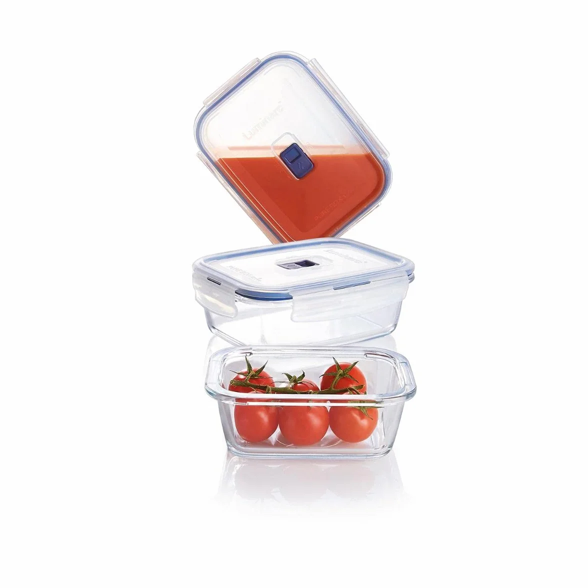 Luminarc Pure Box Active Recipiente Hermético Rectangular Vidrio 1.22 L