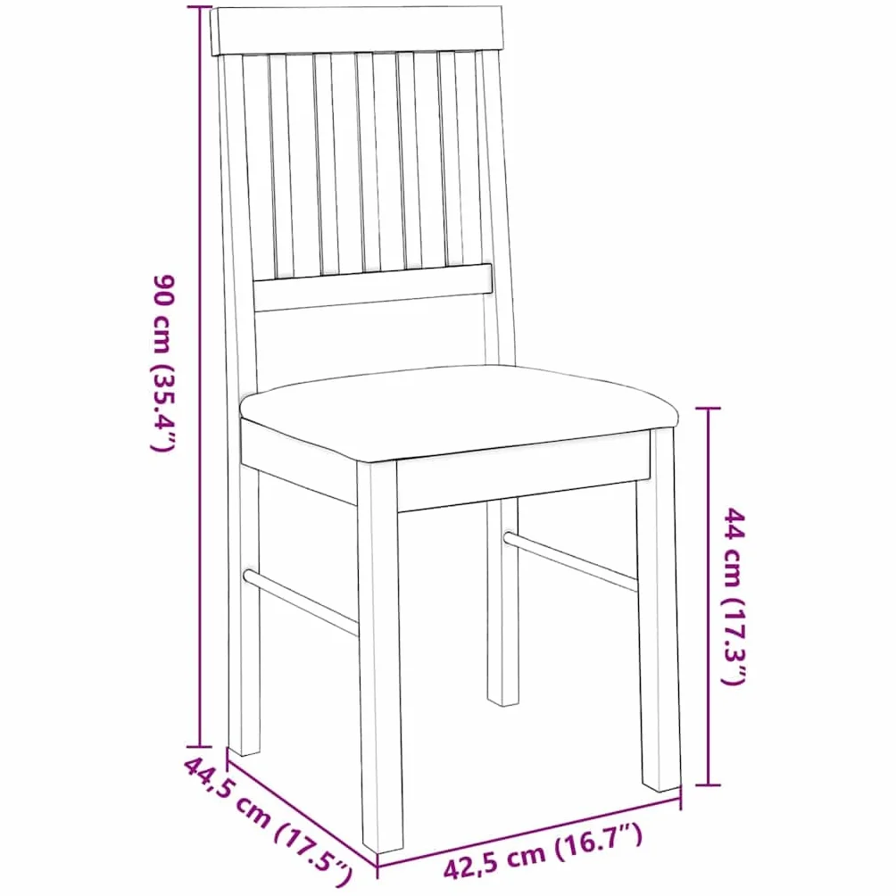vidaXL sillas de comedor cojines 2 unids marrón madera maciza caucho