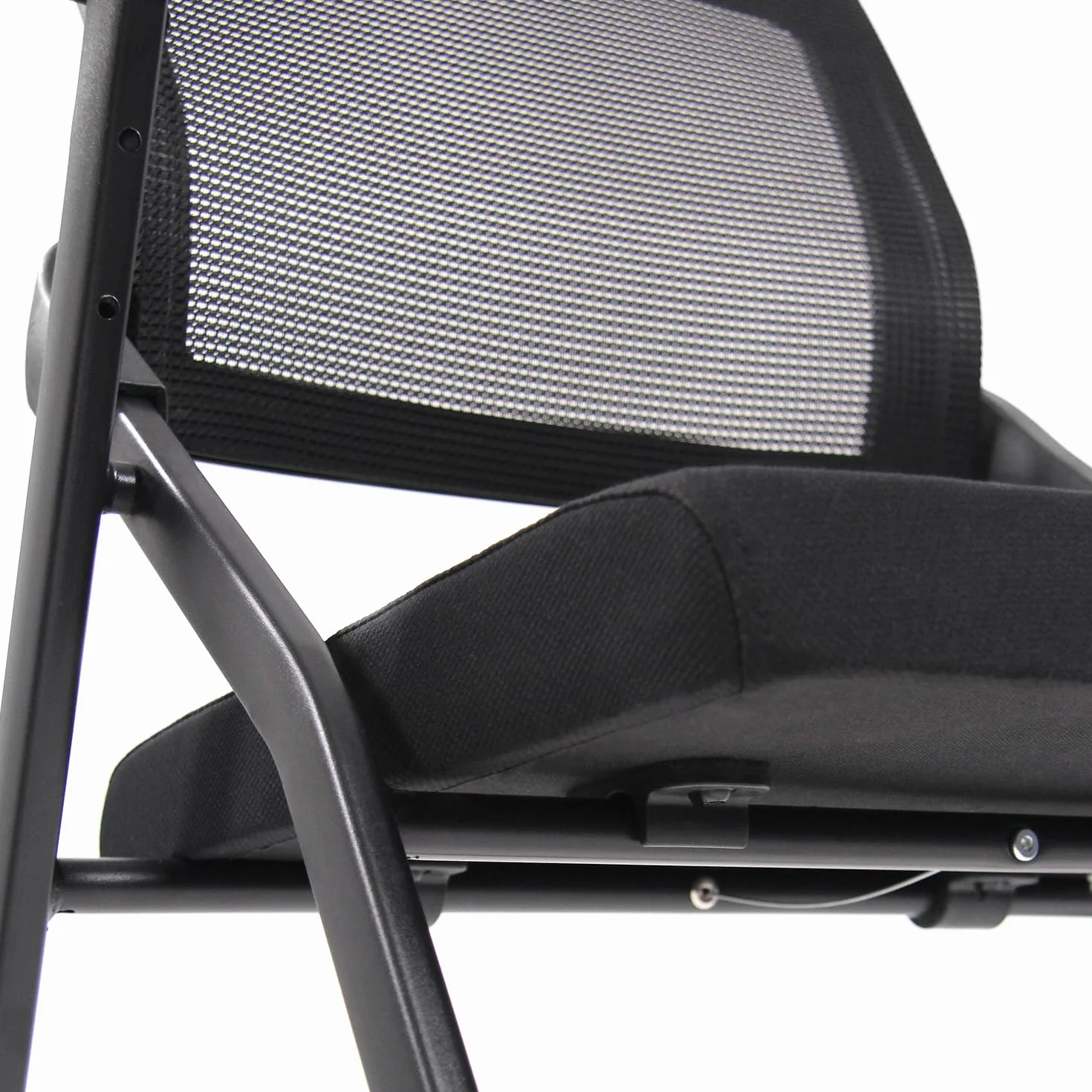 Silla Plegable Priority II Tela y Malla Negro 150 kg Ruedas