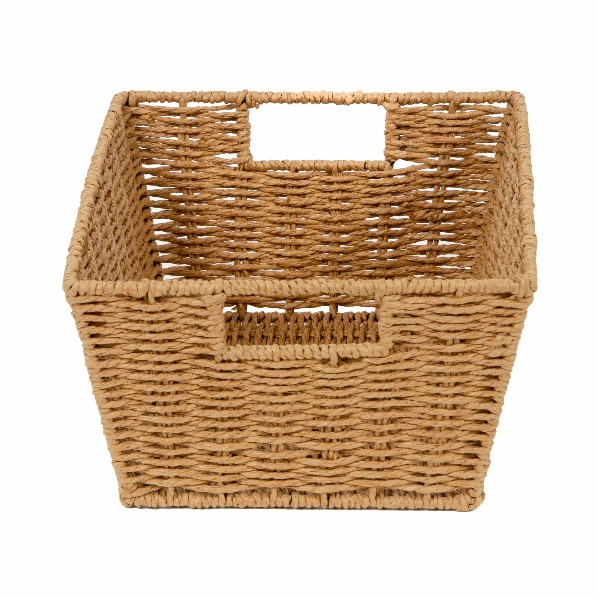 Cesta de almacenamiento de madera natural Etna Tamaño M 31 x 24 x 14 cm