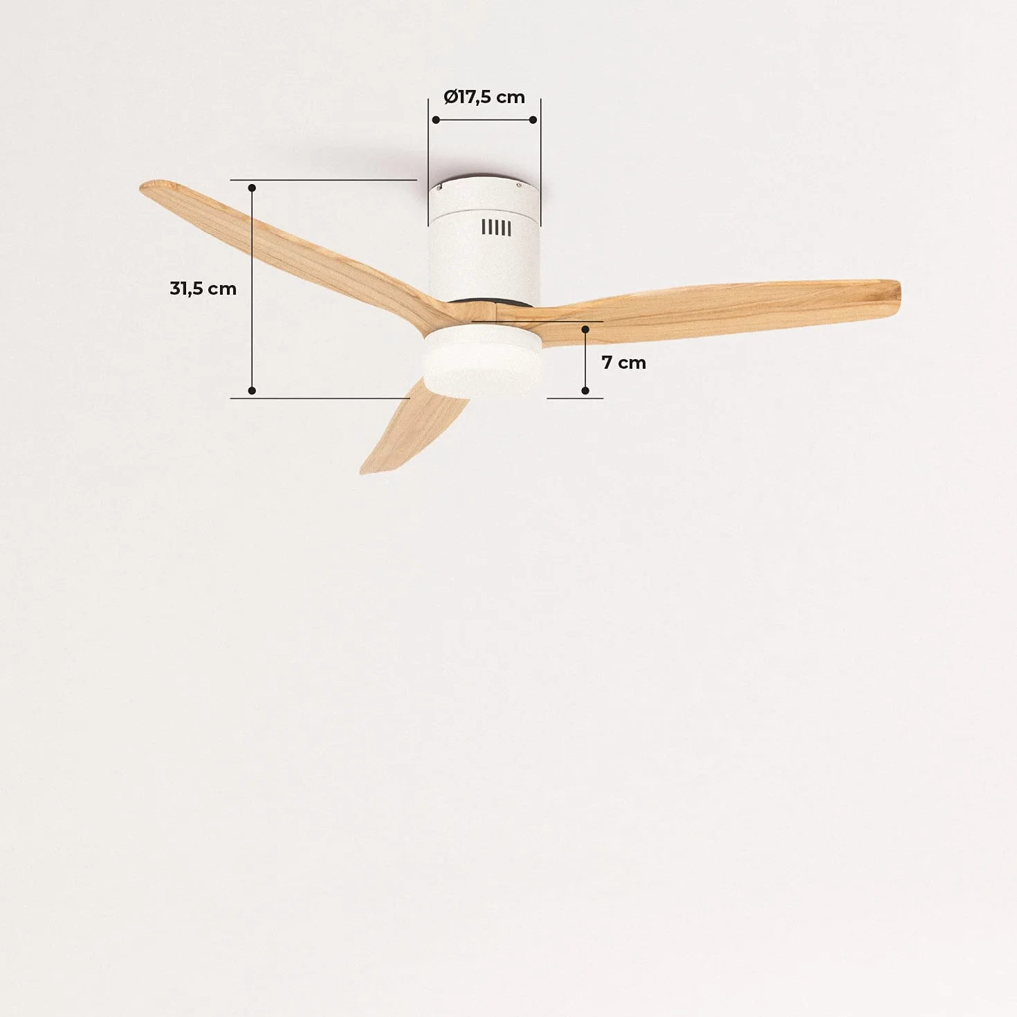 Ventilador de techo ABS con luz blanco 40W Ø132 cm 6 velocidades 3 temperaturas luz temporizador verano-invierno