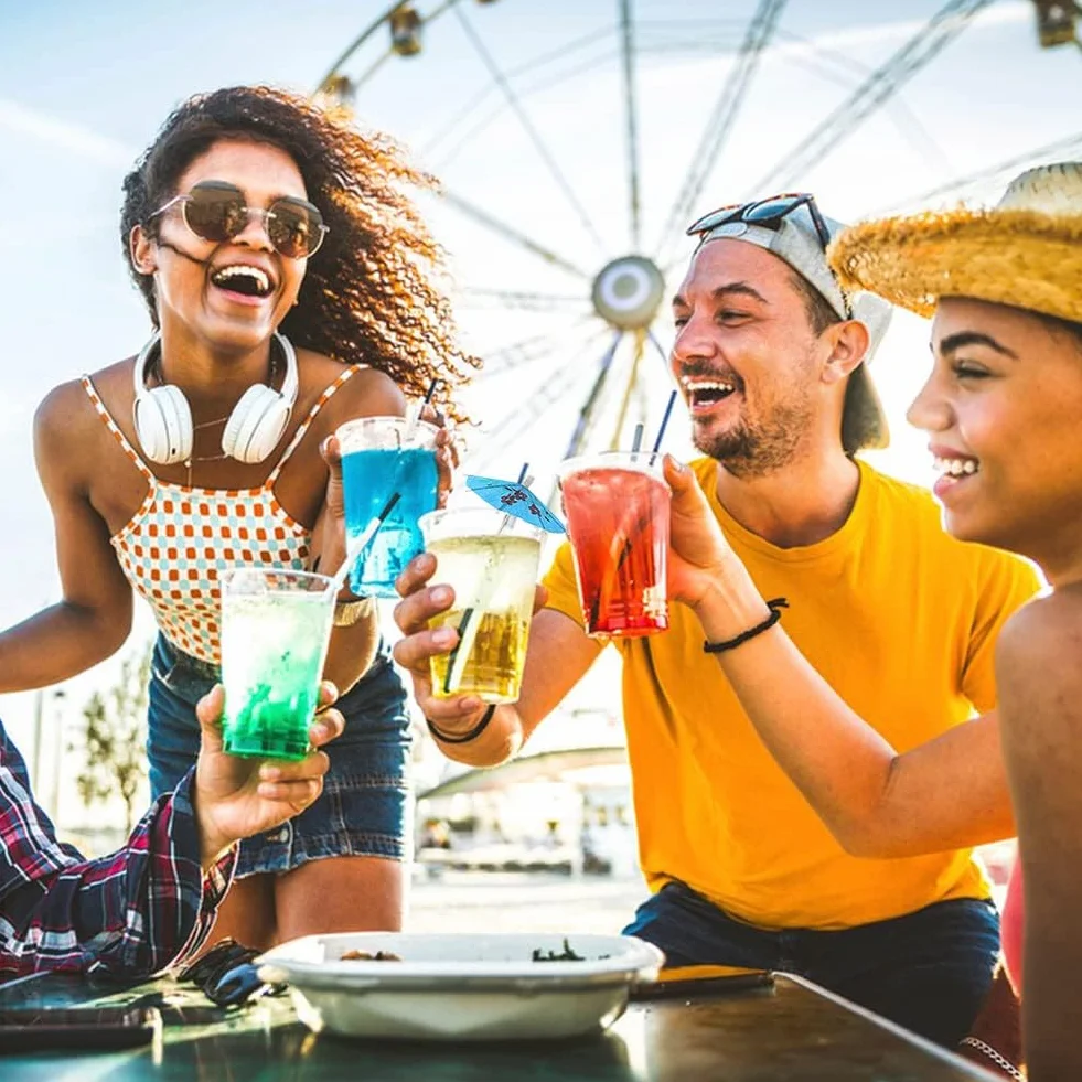 100 Piezas Sombrillas de Cóctel,Sombrillas de Papel para Fiestas en la Playa,Sombrillas de Cóctel,para bar Bebidas Frutas Comida Vino Fiesta Muticolores