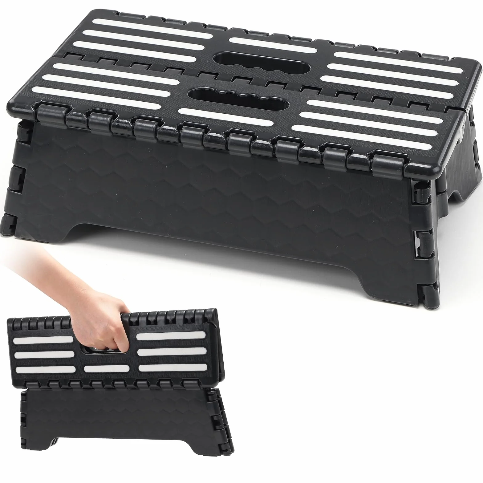 Pie plegable y portátil, 38 x 22 x 13 cm, taburete antideslizante para niños y adultos, ideal para cocina, baño, camping