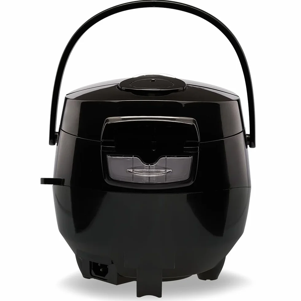 Reishunger Mini Olla Arrocera Eléctrica y Vaporera en Negro hasta 3 Personas (0.6 l) – Hervidor de Arroz con 8 Programas - Con Pantalla LED y Función Automática de Mantenimiento del Calor