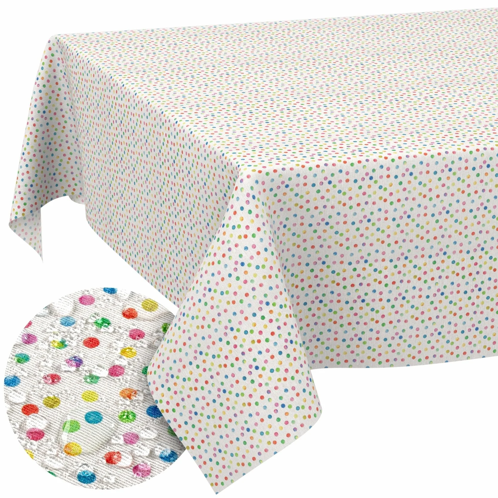 ANRO Mantel de Mesa Tela 70% Algodón 30% Poliéster | Diseño Mimi | Rectangular Ovalado Redondo | Fácil Limpieza 280x140 cm