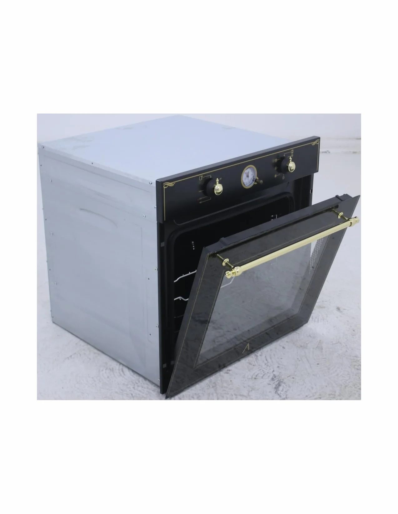 ALPHA Horno Eléctrico NEPTUNO GOLD Rústico Dorado. Triple Cristal, Guías Telescópicas, Rustidor y Ventilador **Alta Gama**