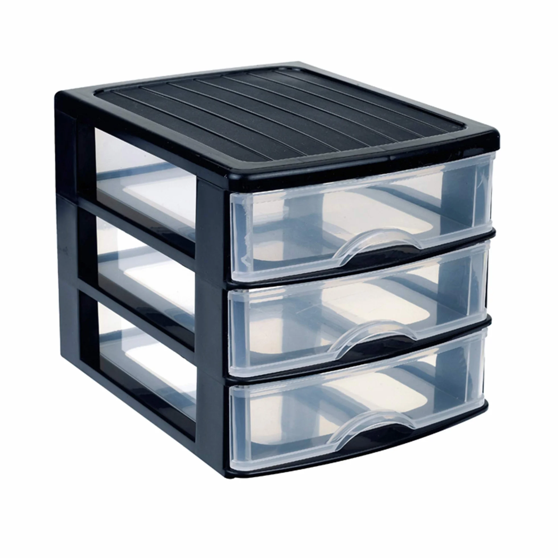 Plastic Forte, Cajonera Guadiana sobremesa, Negro, 3 Cajones