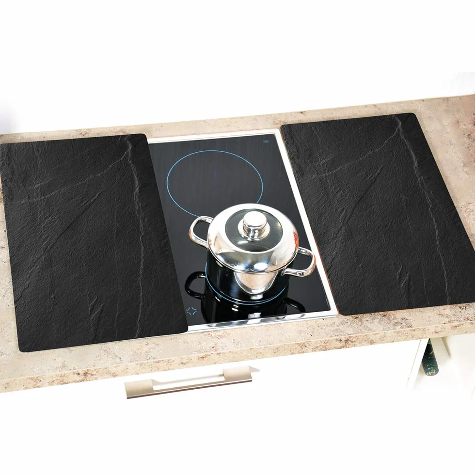 Kesper Tablas para cortar cristal Negro 52 x 30 x 0.8 cm 2 unidades