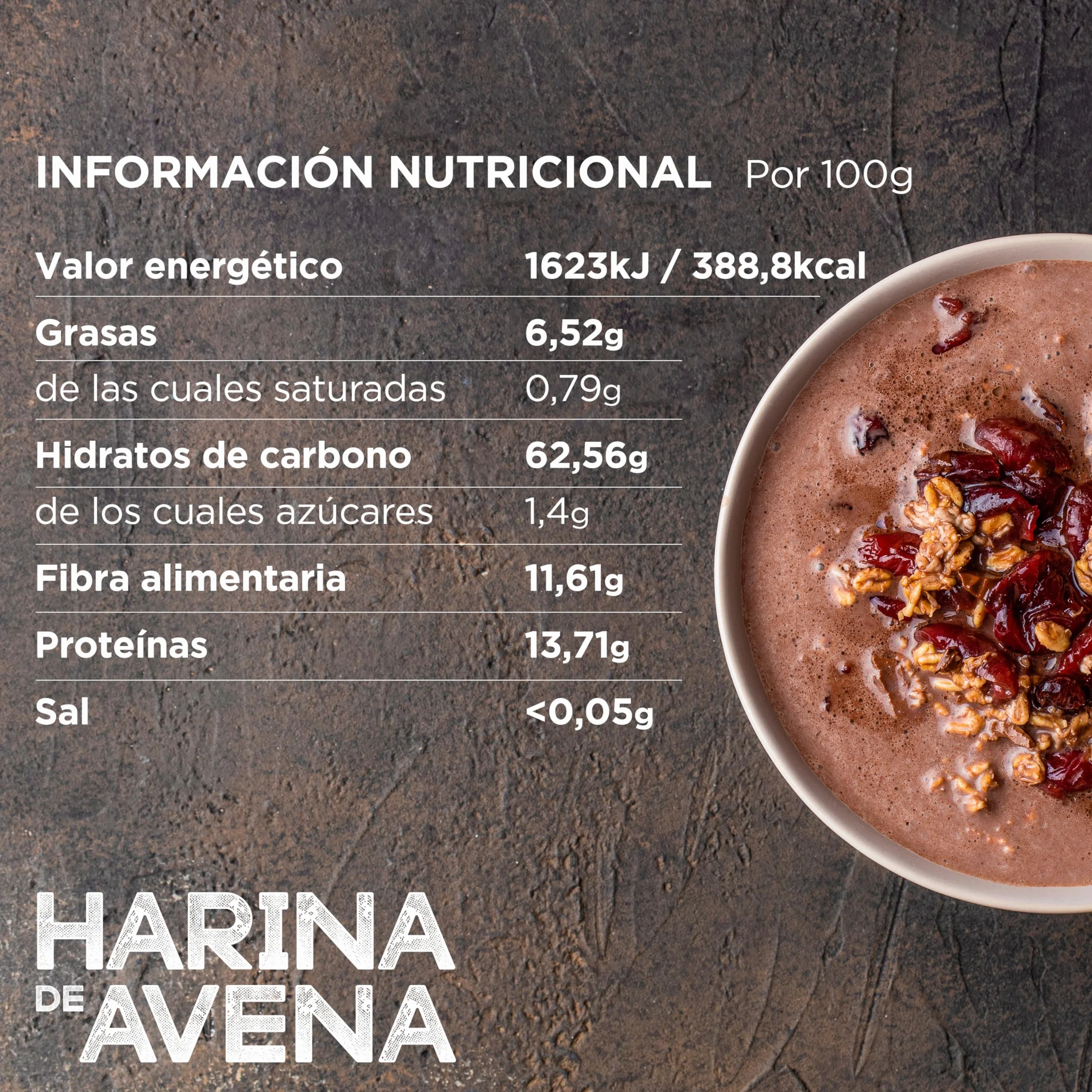 Drasanvi HARINA AVENA SABOR CHOCOLATE 1Kg SPORT LIVE