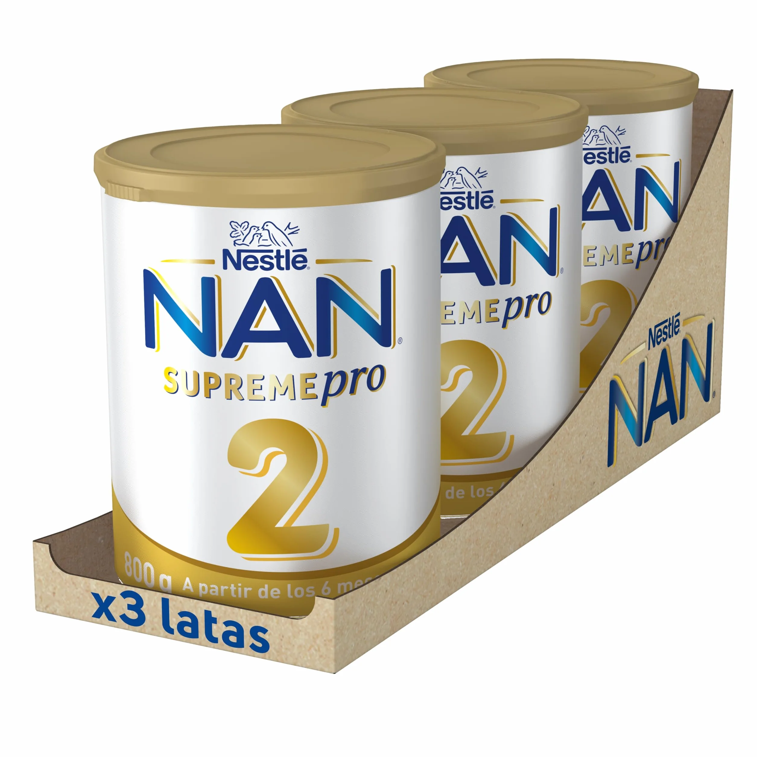 Nestlé NAN SUPREMEPRO 2 Leche de continuación en polvo, 3x800g