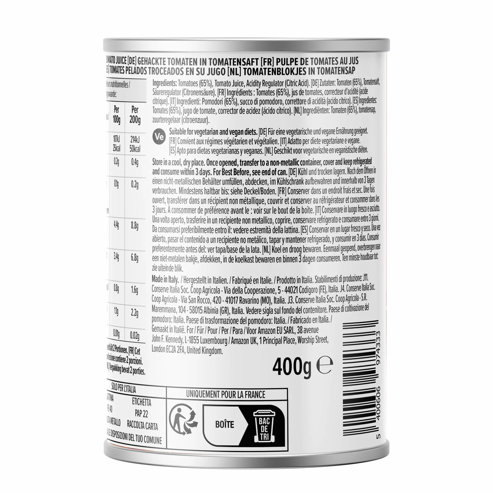 Tomates Troceados Italianos by Amazon 400g