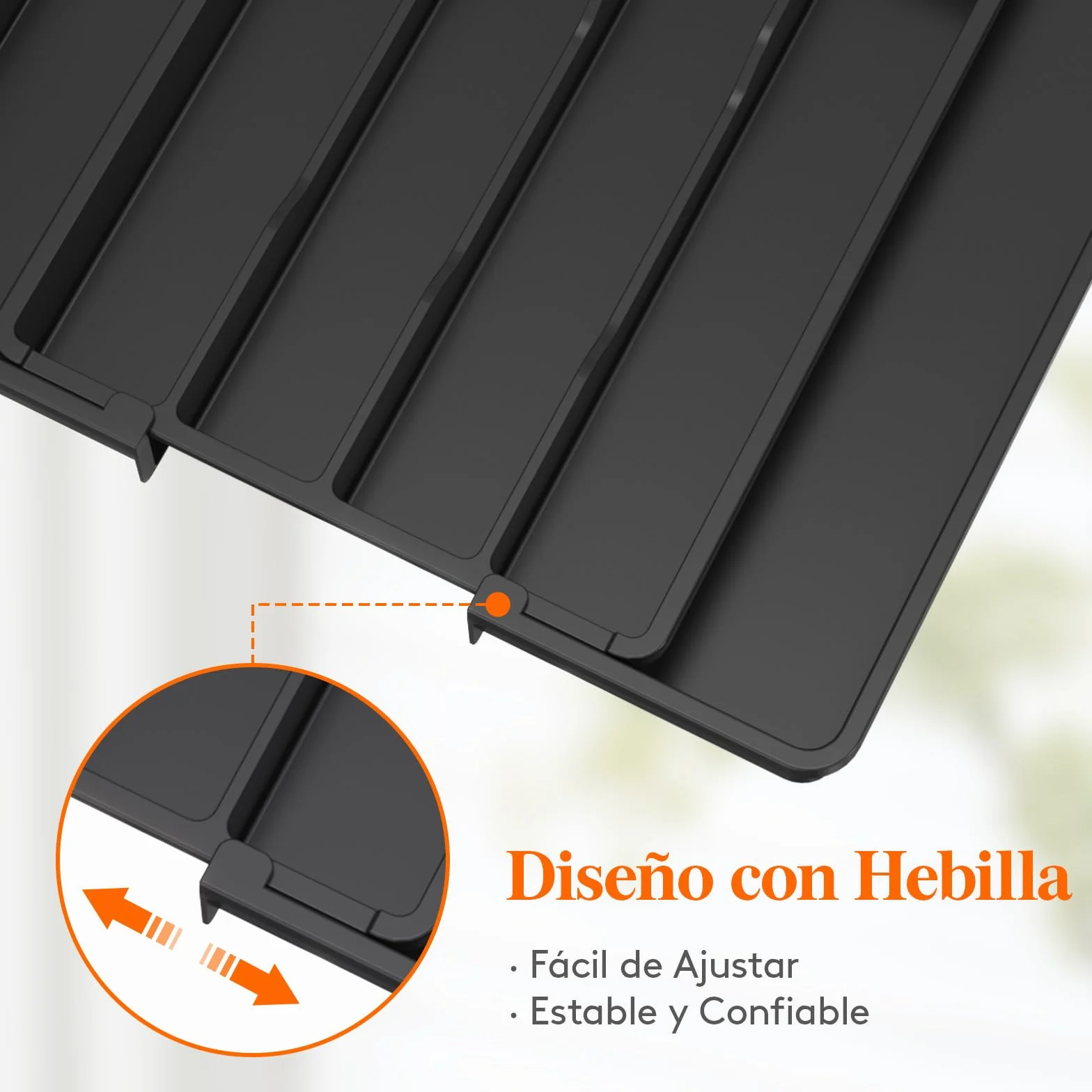 Lifewit Organizador de Cubiertos para Cajón Cocina, Bandeja Extensible 24-41 x 34 cm, Negro