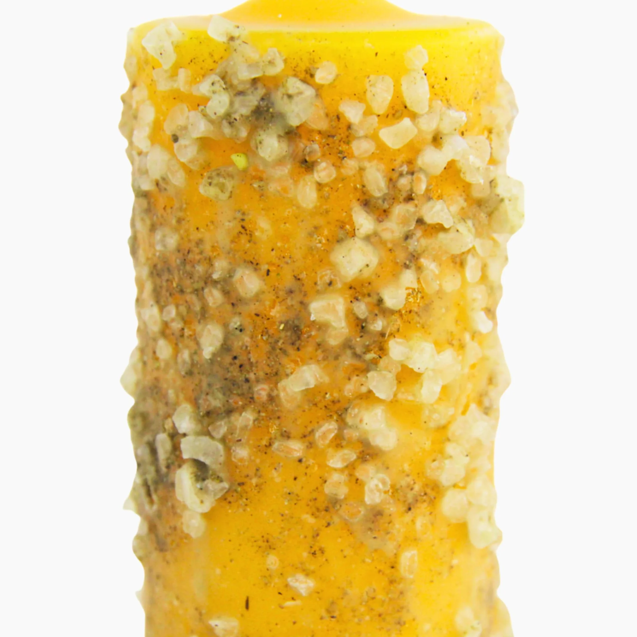 Velón Herbóreo Ruda y Sal – Vela Amarilla con Hierbas Naturales para Limpieza y Protección Energética | Ritual Esotérico con Ruda y Sal | Incluye Oración e Instrucciones