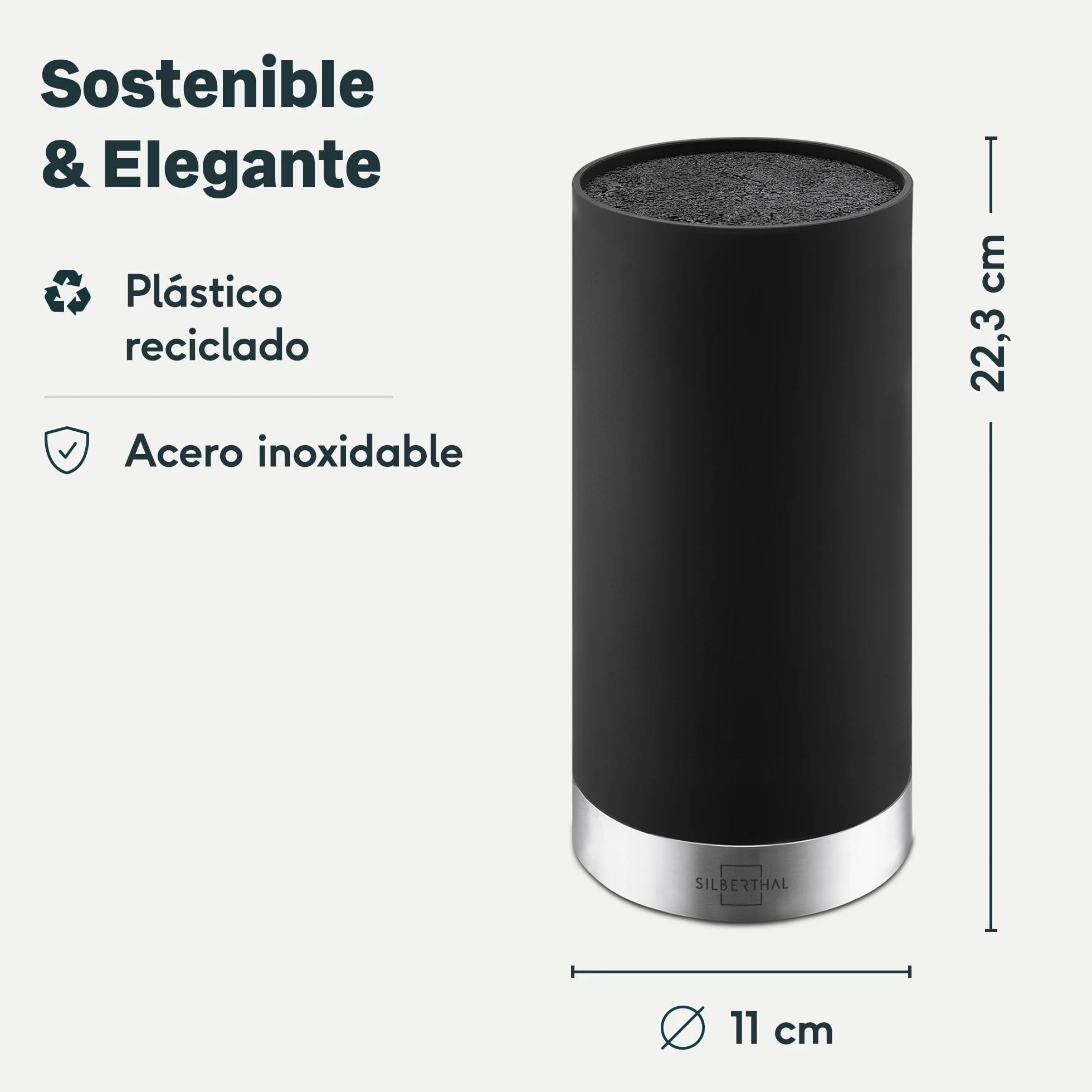 SILBERTHAL Tacoma Cuchillero de cocina flexible gran capacidad Porta cuchillos negro