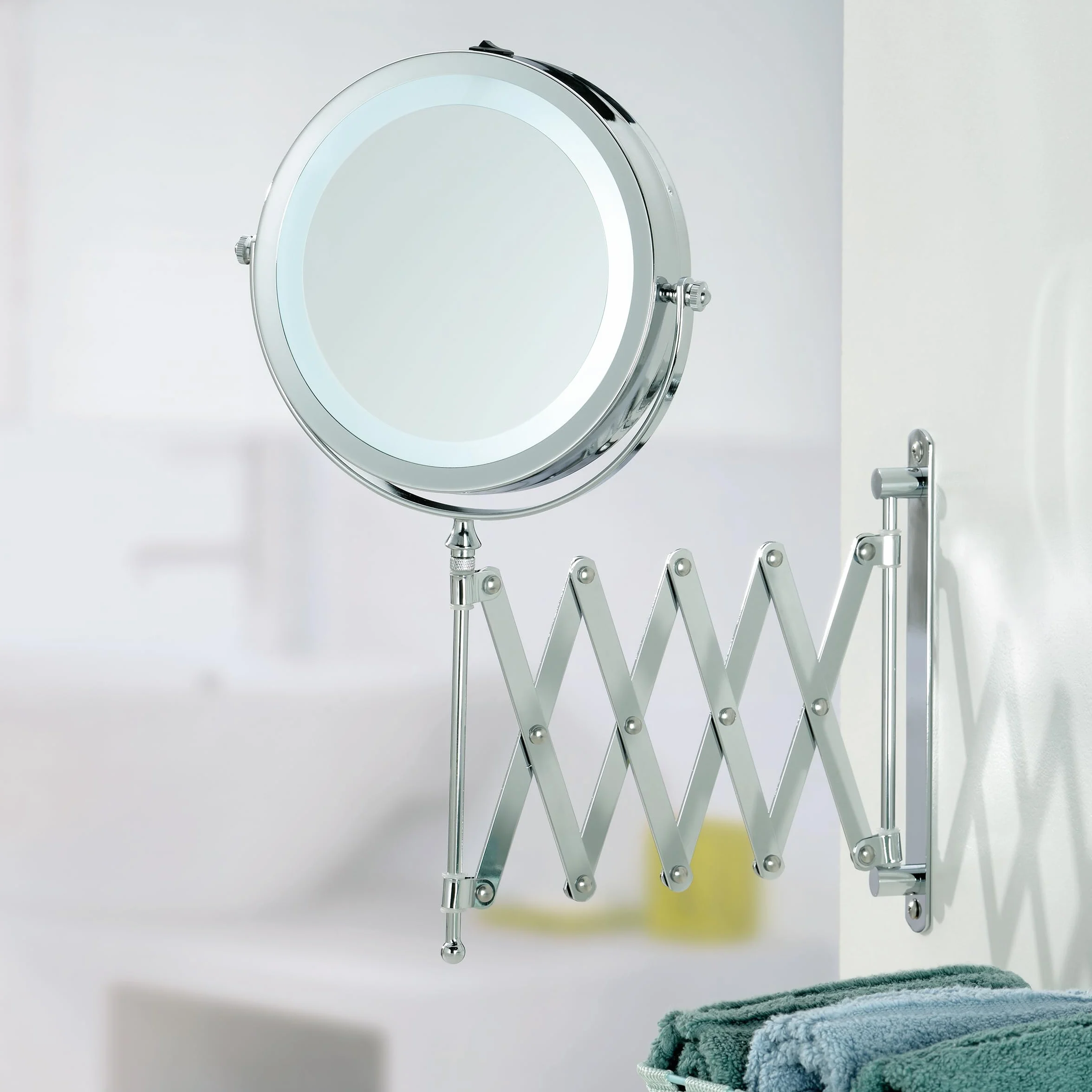 kela Espejo cosmético de pared con aumento AVITA 16 cm 1/5 veces metal cromado