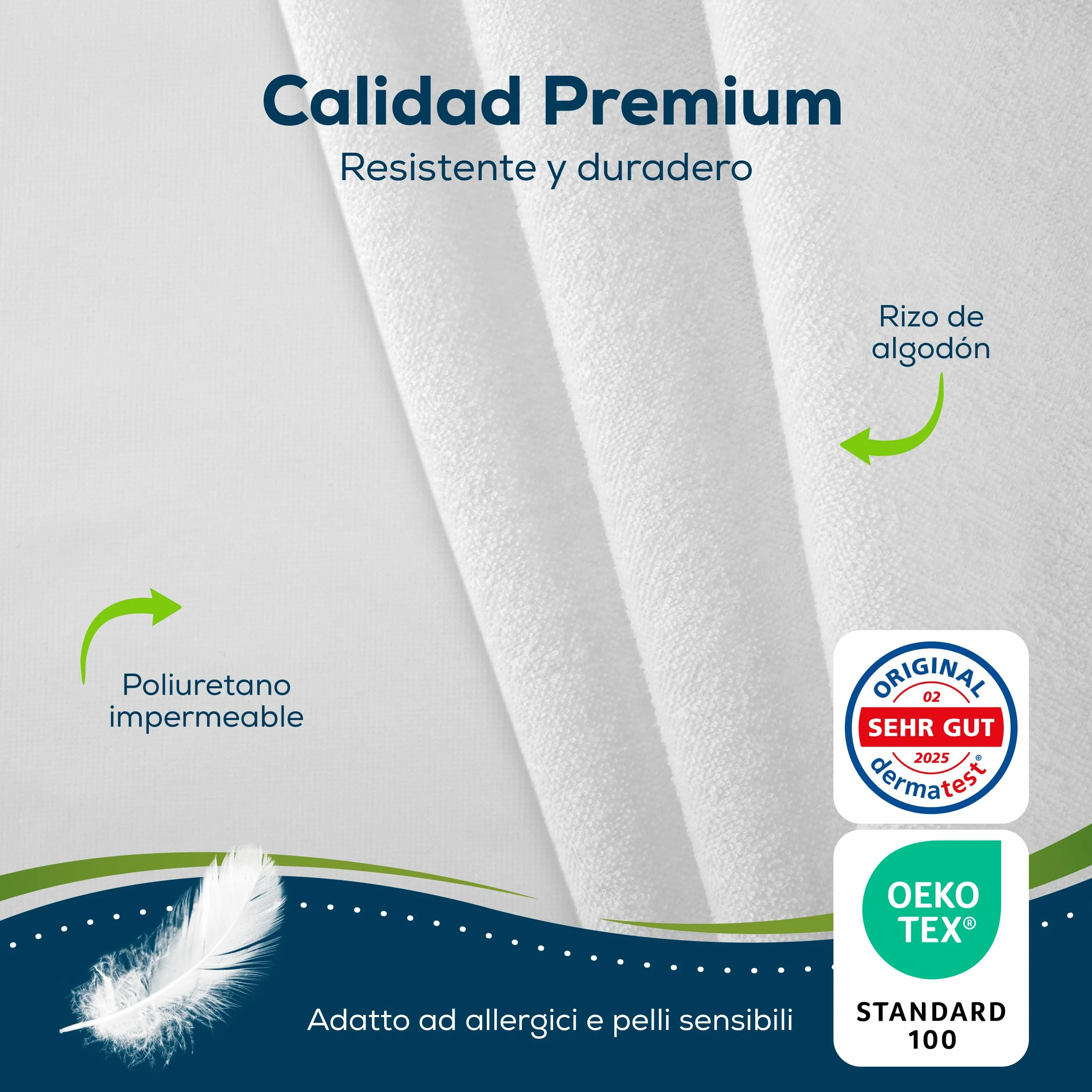 Sensalou Protector de Colchón Impermeable 80x180 cm – Sábana Bajera Ajustable Antialérgica y Transpirable, para Niños y Jóvenes, Lavable A 95 °C, Protección Incontinencia y Sudor
