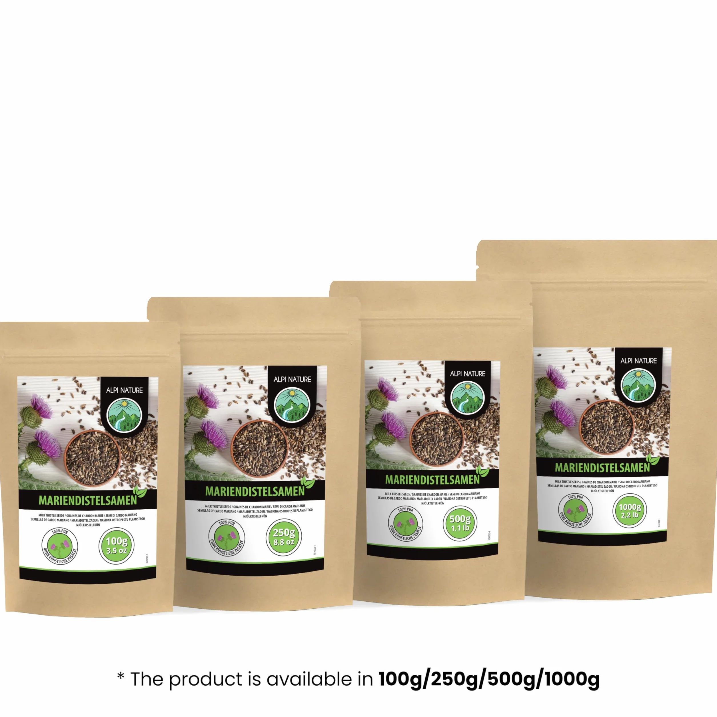Alpi Nature Semillas de Cardo Mariano 500g Enteras para Infusión