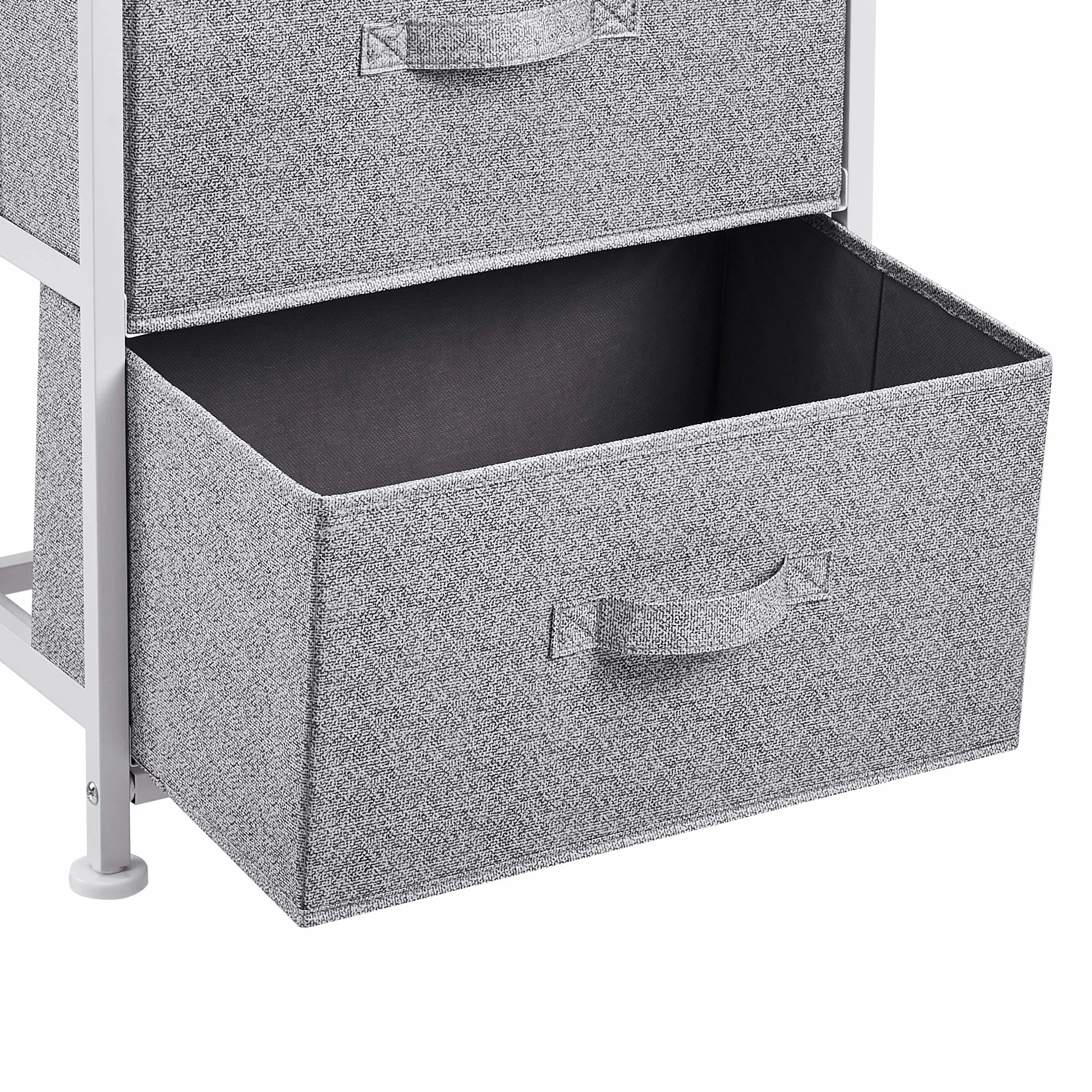 Amazon Basics Unidad de almacenamiento, de tela, con 4 cajones, para armario, blanco