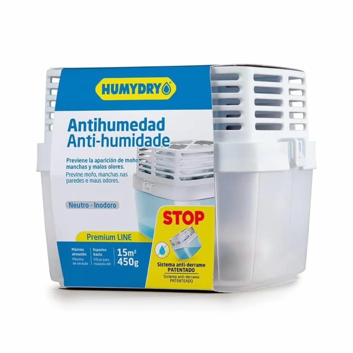 HUMYDRY Premium 450g. Deshumidificador sin enchufe con bolsa antihumedad | Evita moho, condensación y olor a humedad | Ideal para habitaciones, cocinas y oficinas hasta 15m²