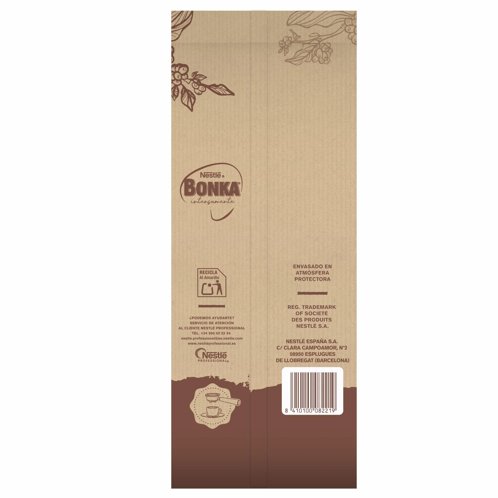Bonka cafe en grano tostado natural para hostelería, 1 kg paquete