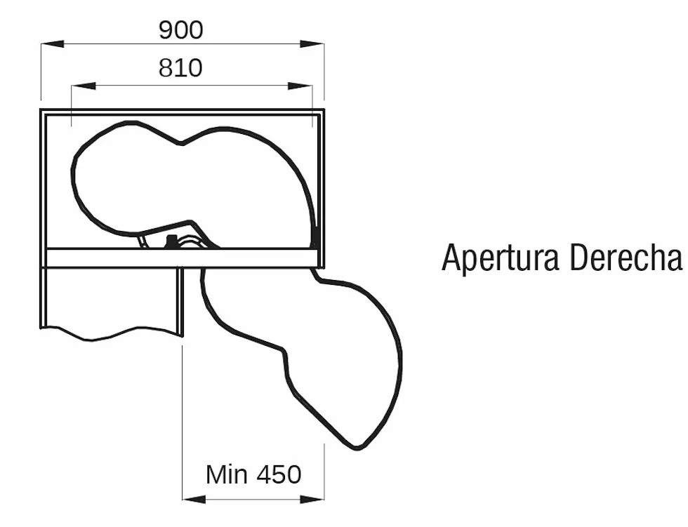 Organizador DE RINCÓN de Cocina para Armario de 900mm – 2 bandejas – Cierre Suave – RINCONERO con Apertura para Muebles de Derecha y Muebles de Izquierda – Color Gris (Derecha)