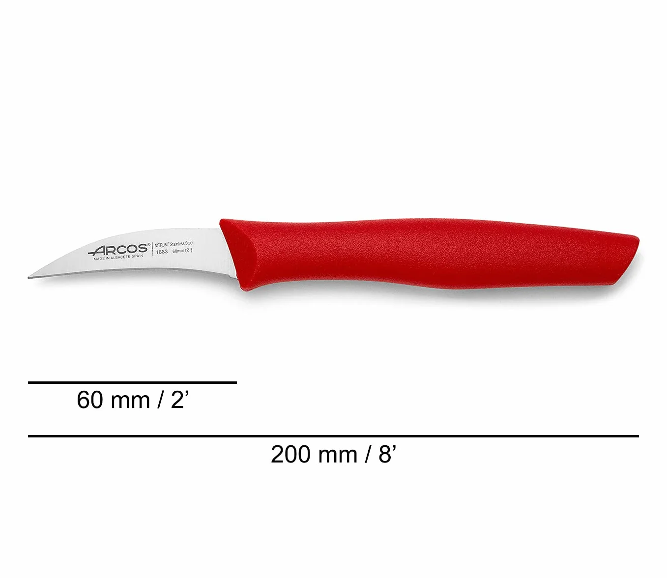 Arcos Set 3 Cuchillos Peladores Acero Inoxidable Mango Ergonómico Polipropileno Serie Nova Rojo