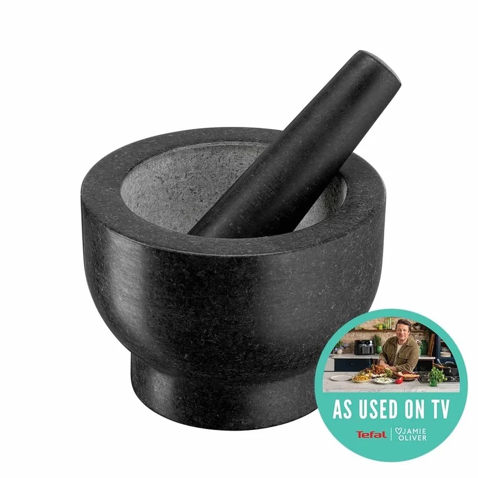 Jamie Oliver by Tefal - Pila y mortero - Granito, 20 cm, gris - K1823155