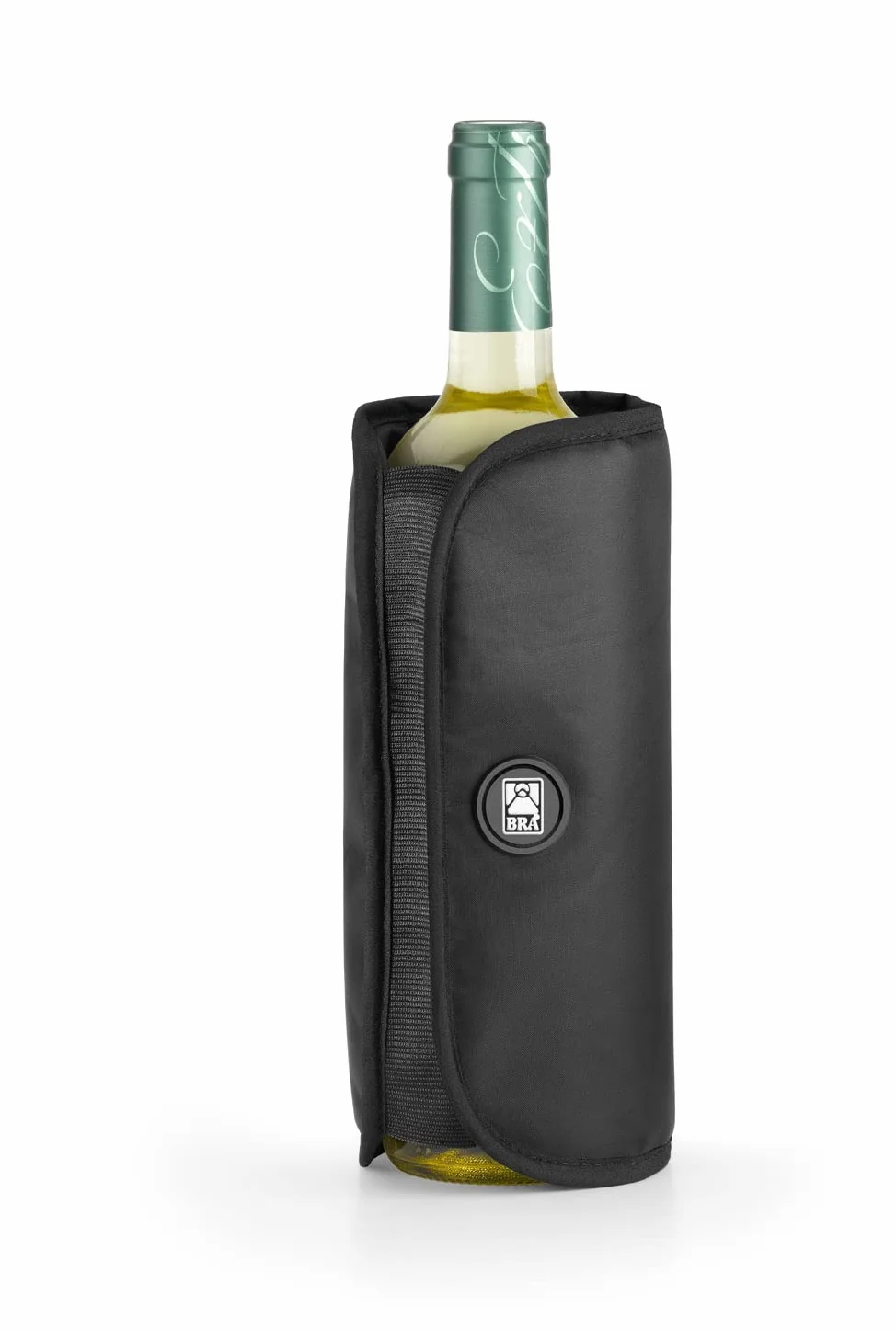 BRA | Funda enfriadora Botellas de Vino o Cava, Tejido Impermeable, Ajuste elástico Lateral, Negro
