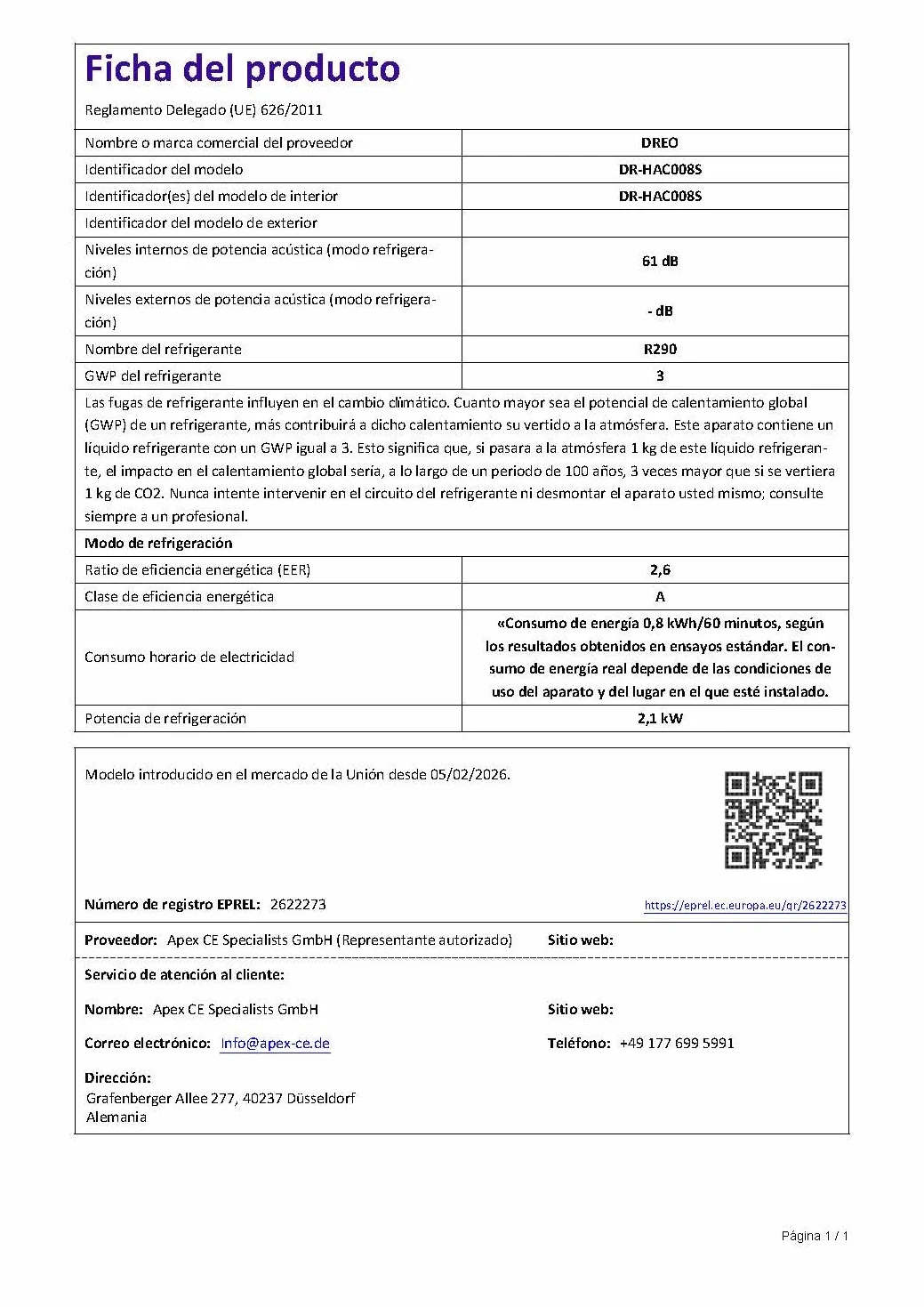 DREO aire acondicionado portátil 7500 BTU 3-en-1 refrigeración/ventilación/deshumidificación, silencioso para dormitorio u oficina, control por app y voz, sin drenaje, kit ventana, 2,5 L/h, AC318S