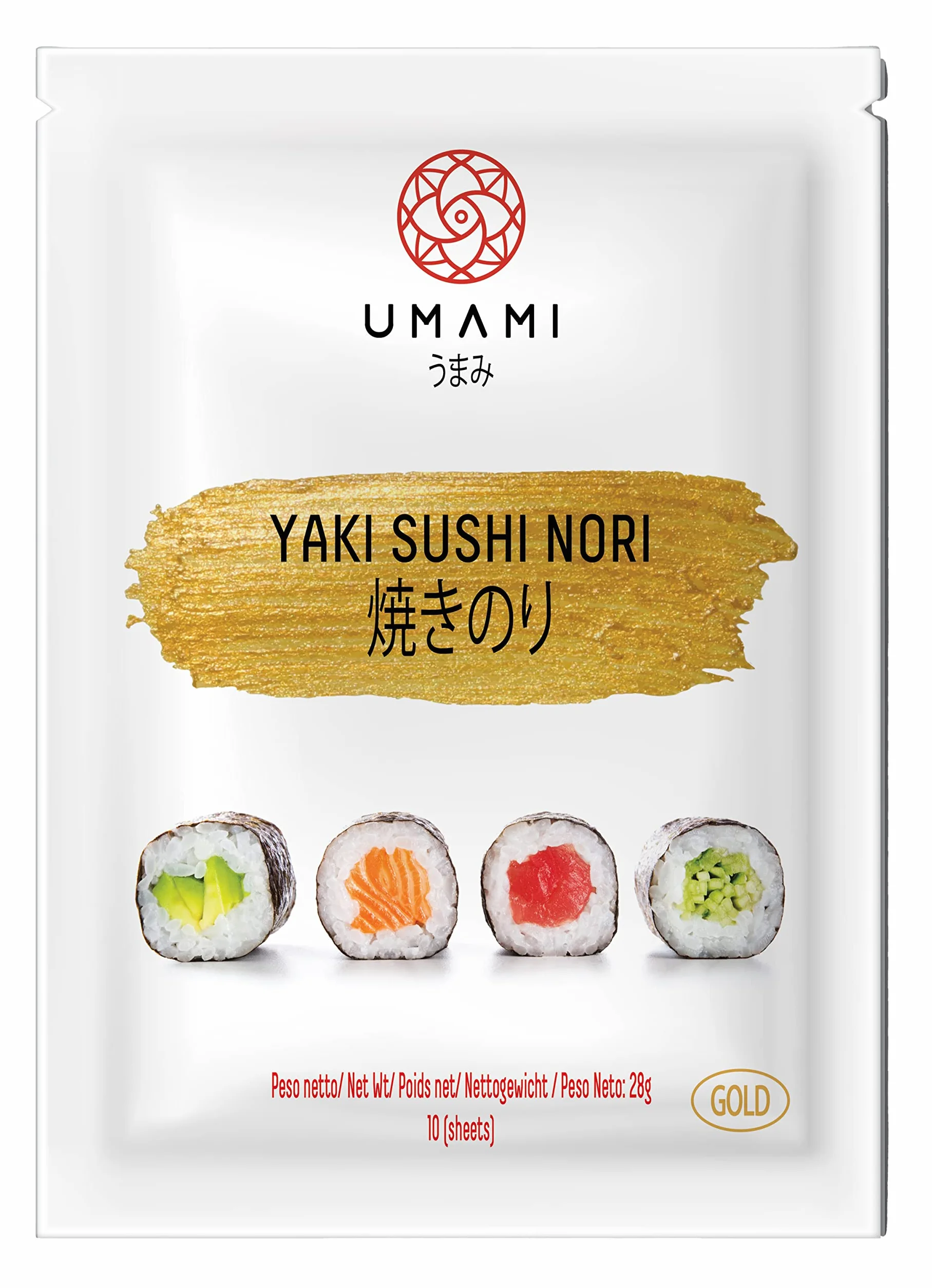 Algas Nori ORO 10 hojas 28g - Tostadas a baja temperatura, crujientes