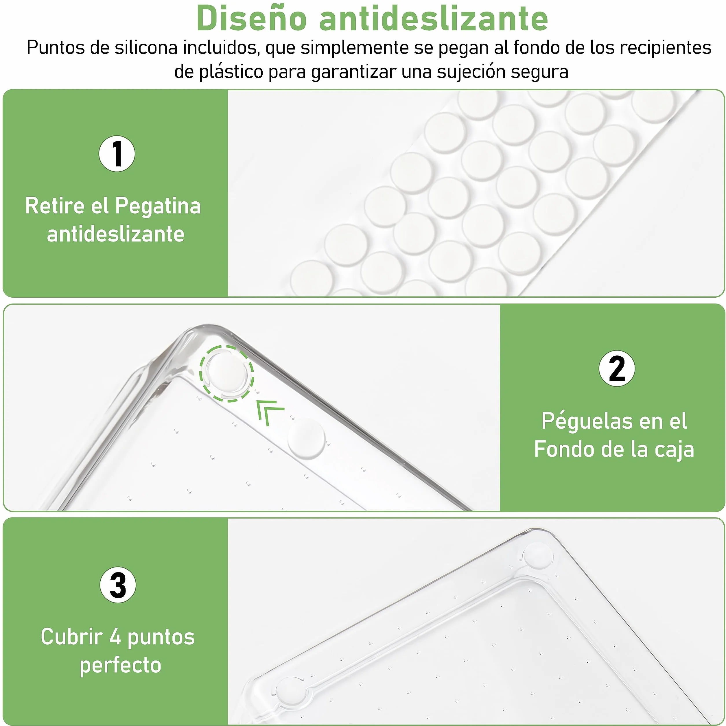 6 Piezas Organizador Cajones Cocina Baño Transparente Plastico Grande para Cubiertos Maquillaje Joyas