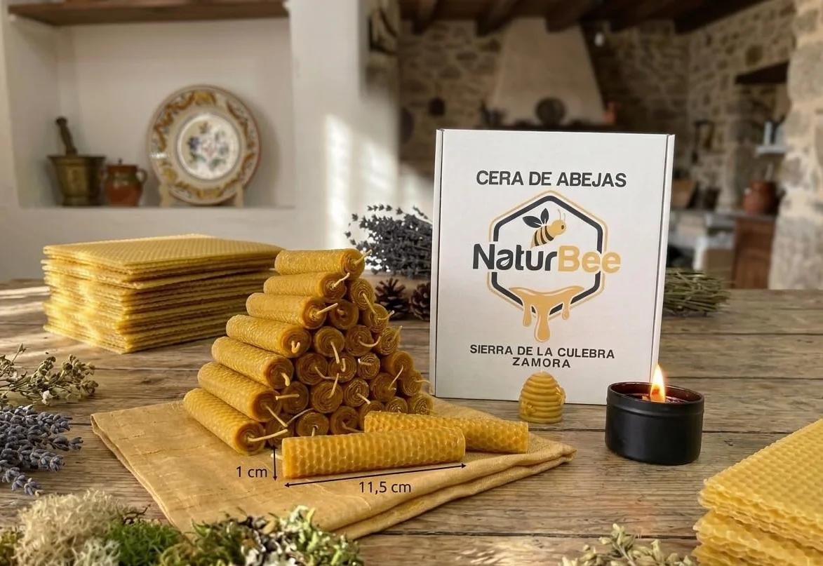 Velas de Cera de Abeja Pura 100% Natural Pack 30 11,5 cm x 1 cm Origen España