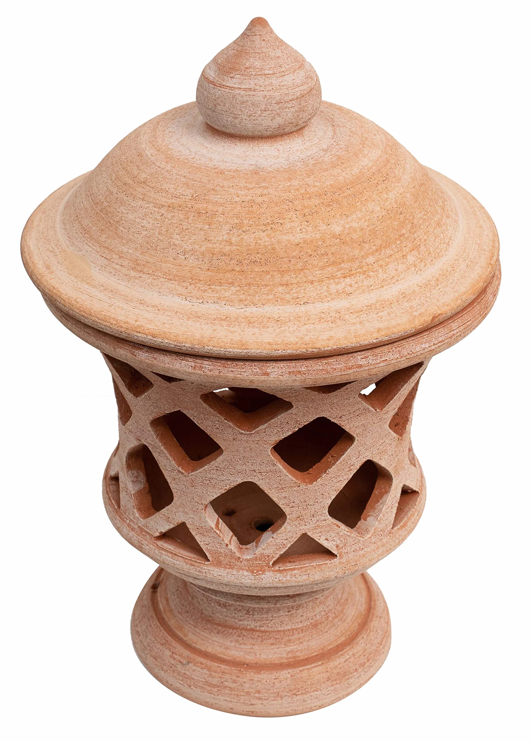 Biscottini Farol de exterior de terracota 55 x 35 x 35 cm | Faroles de exterior portavelas fabricados en Italia | Faroles para iluminación de jardín
